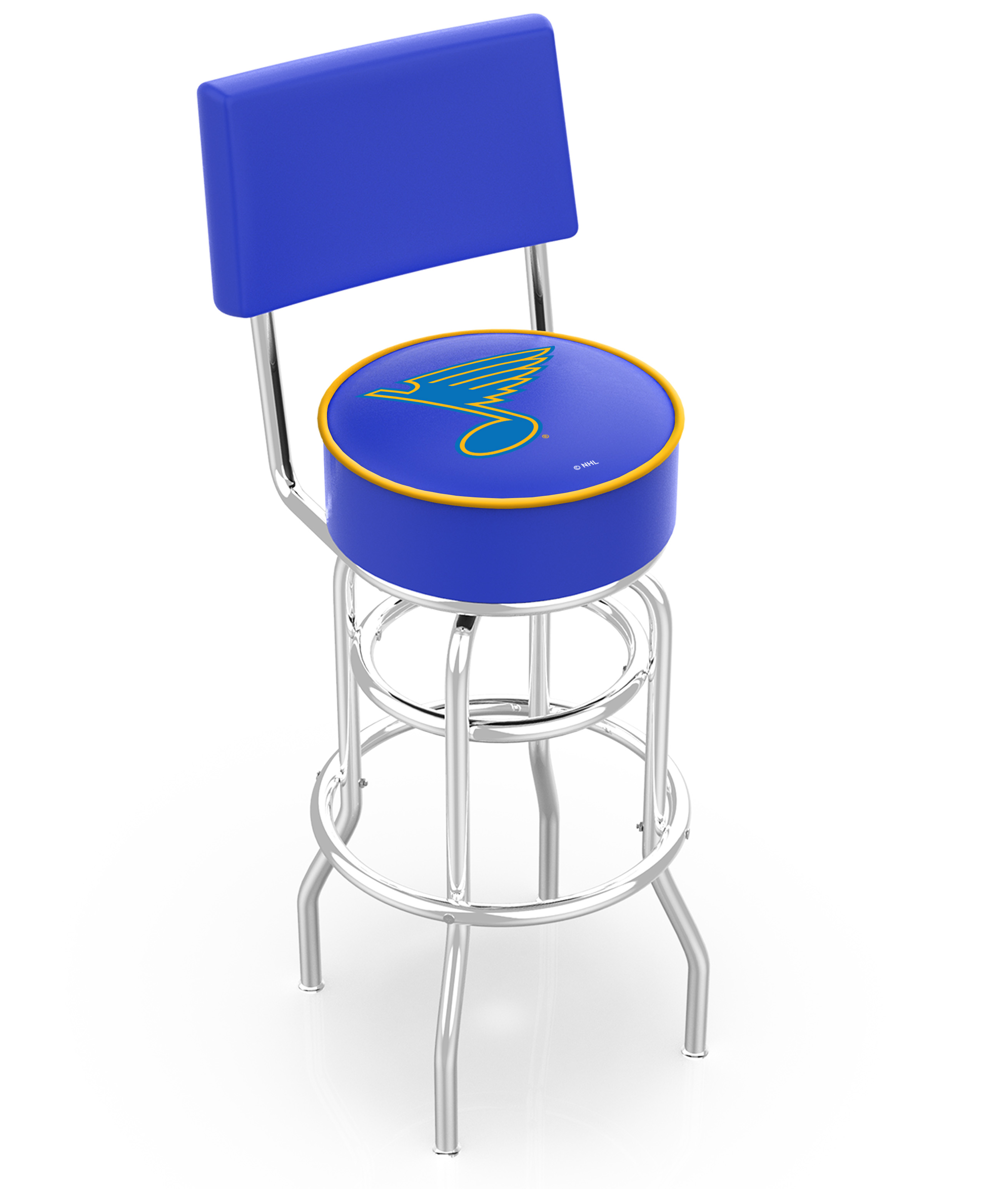  L7C4 St Louis Blues 25" Double-Ring Swivel Counter Stool with Chrome Finish  