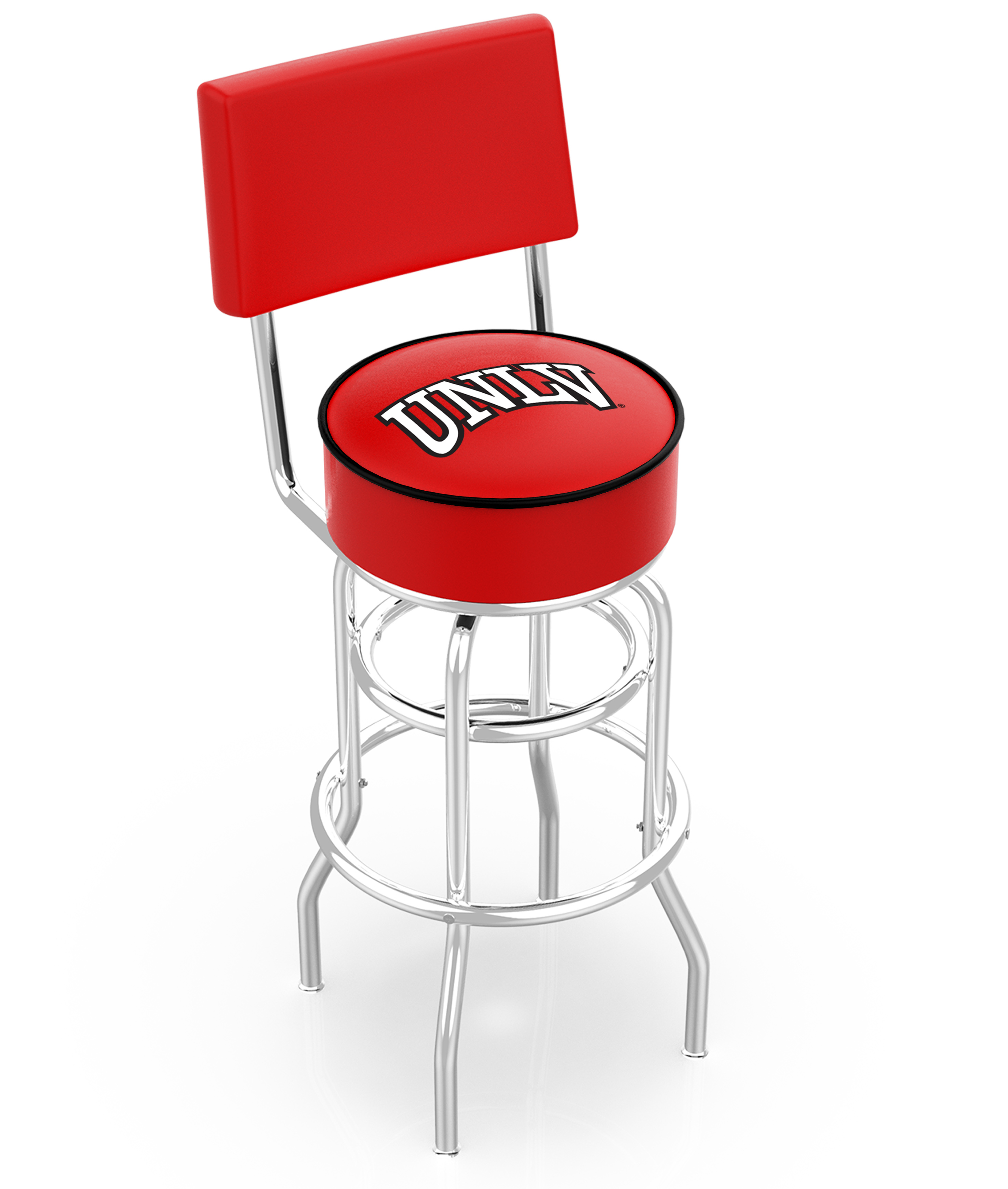  L7C4 UNLV 30" Double-Ring Swivel Bar Stool with Chrome Finish  