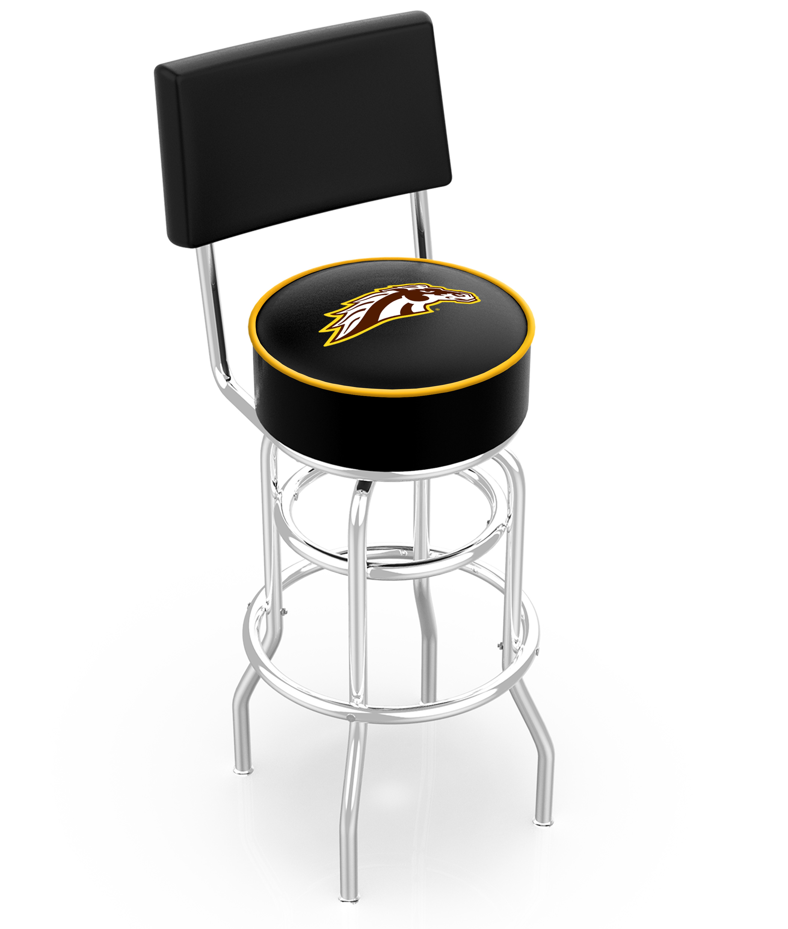  L7C4 Western Michigan 30" Double-Ring Swivel Bar Stool with Chrome Finish  