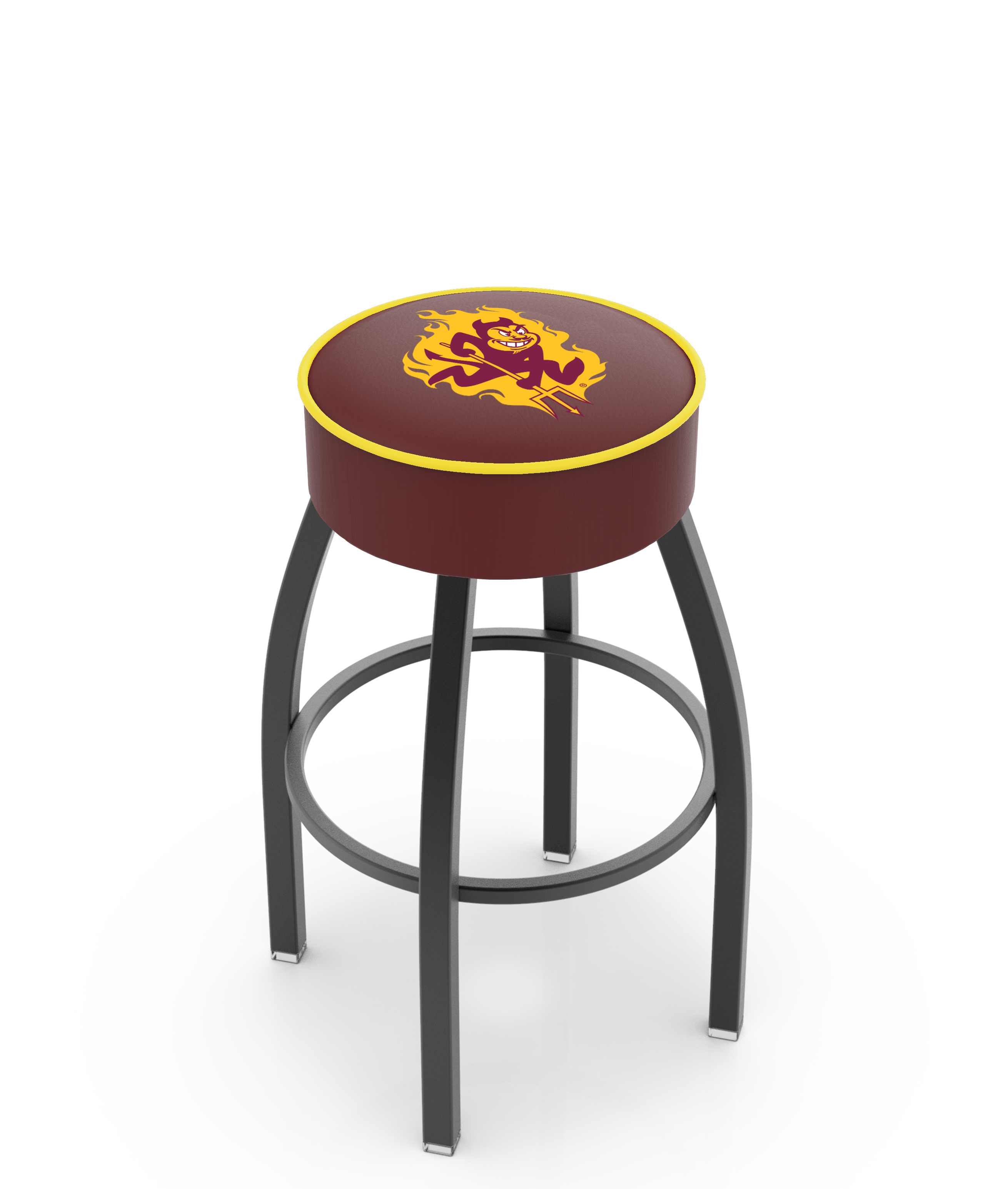  L8B1 Arizona State (Pitchfork) 30" Swivel Bar Stool with Black Wrinkle Finish   