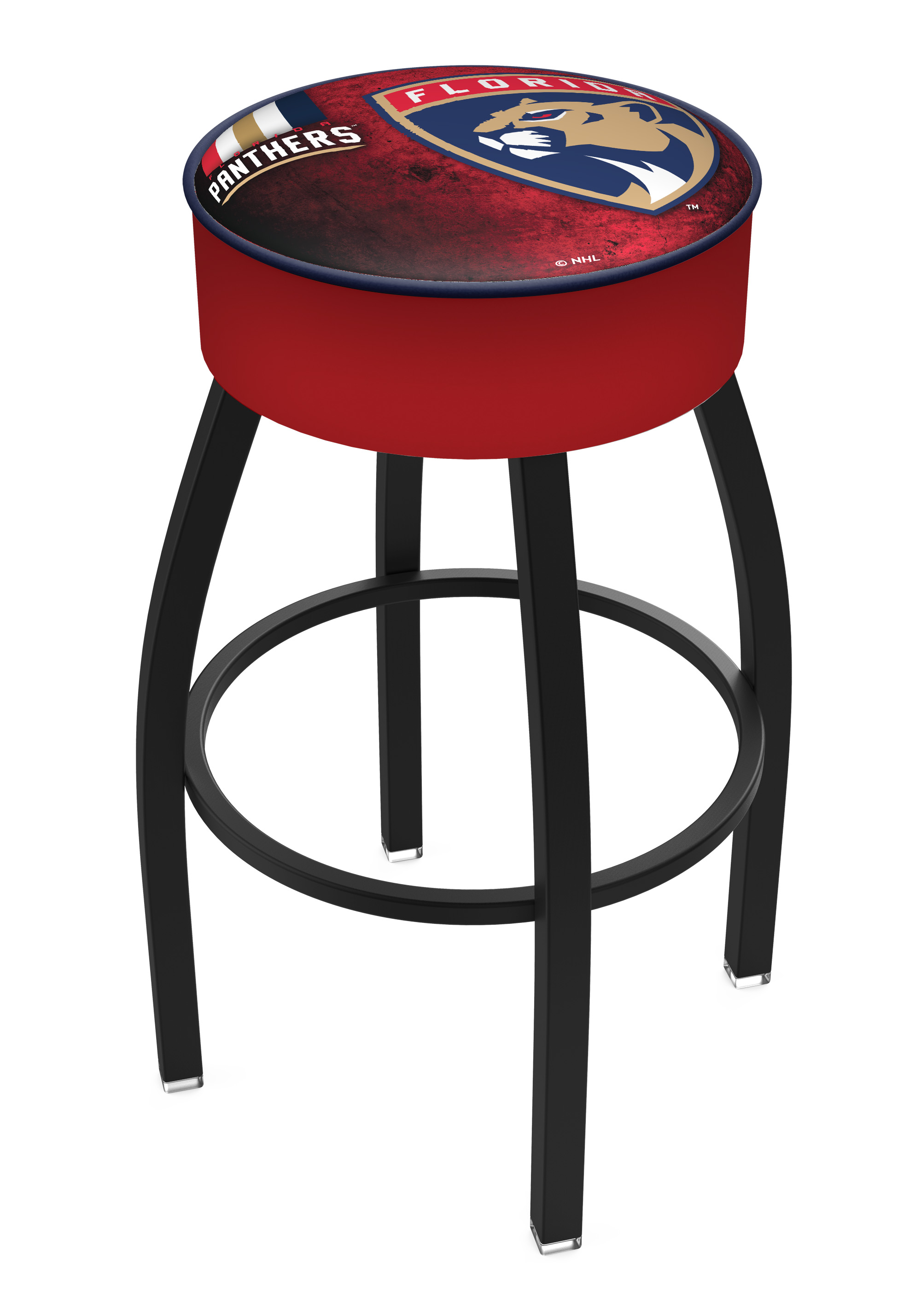 L8B1 Florida Panthers 25" Swivel Counter Stool with Black Wrinkle Finish   