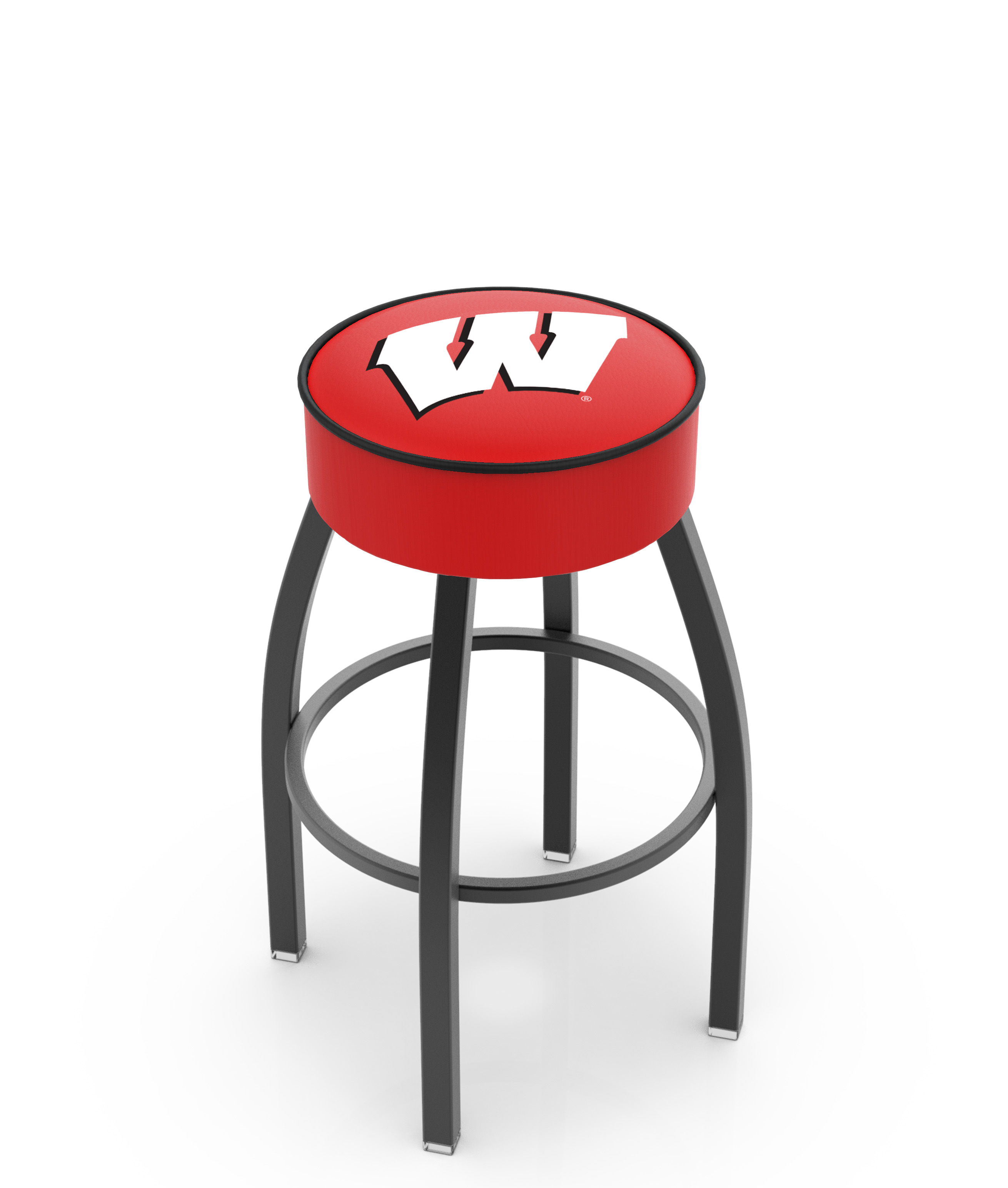  L8B1 Wisconsin " W"  30" Swivel Bar Stool with Black Wrinkle Finish   
