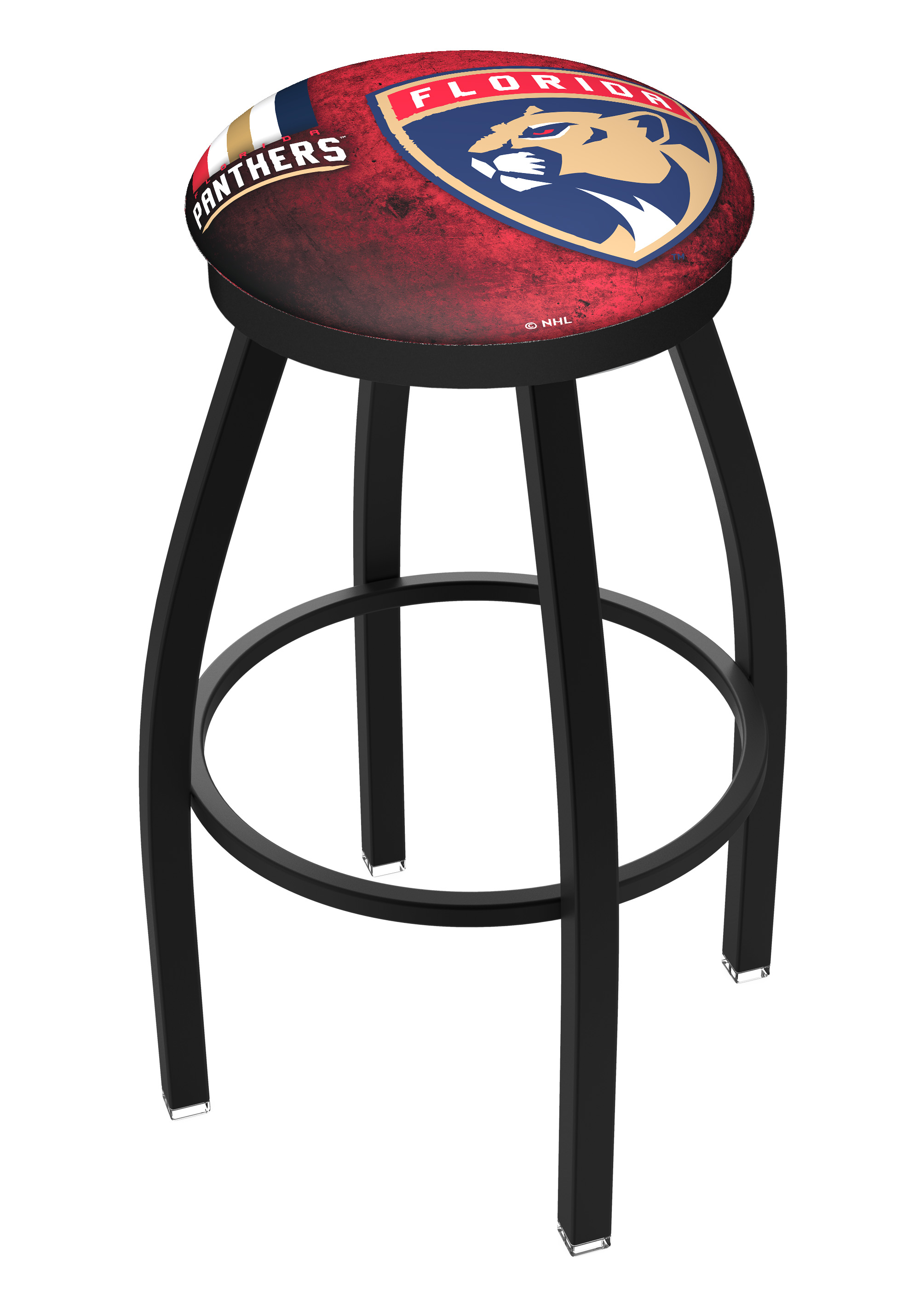 L8B2B Florida Panthers 30" Swivel Bar Stool with Black Wrinkle Finish  