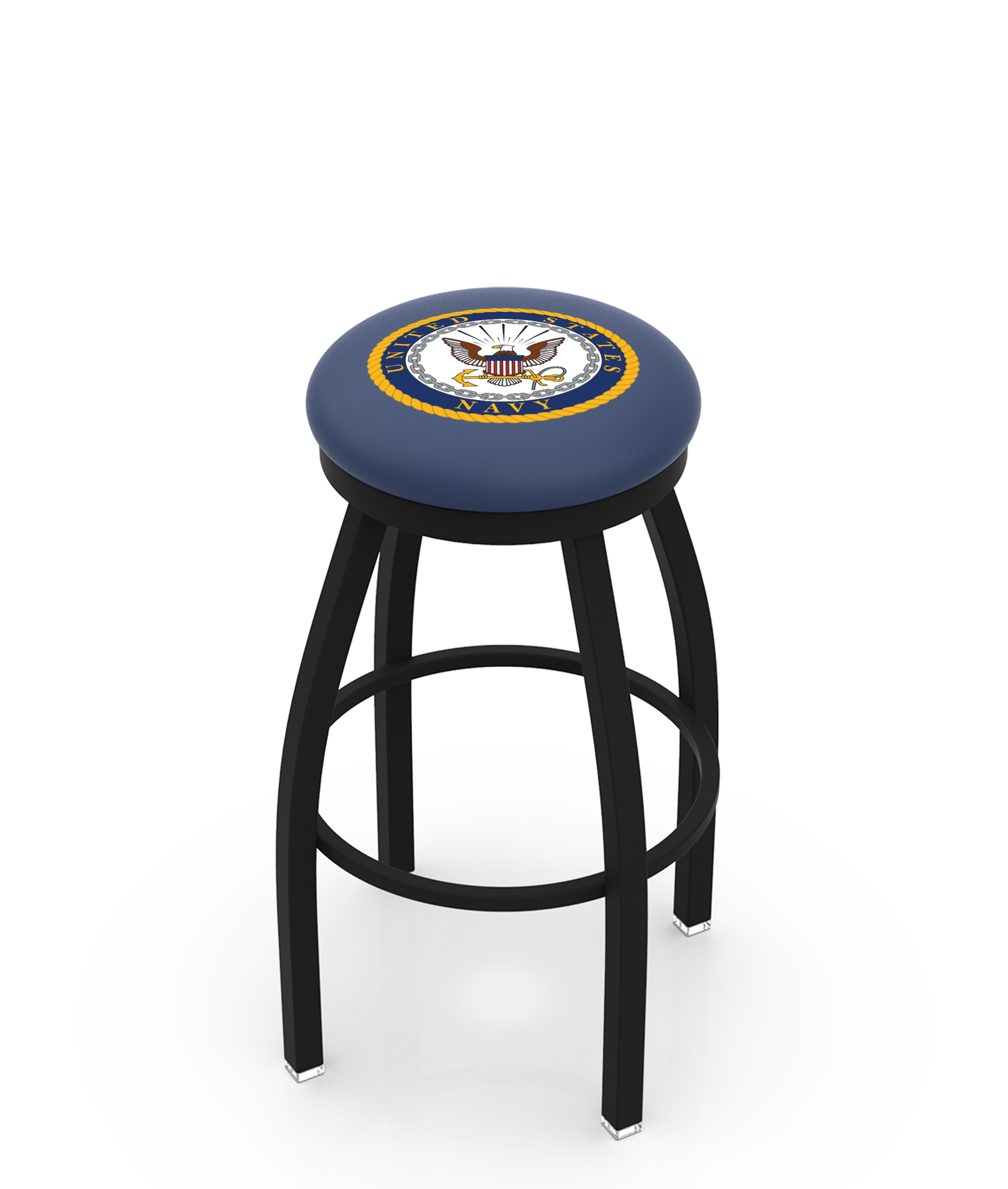  L8B2B U.S. Navy 36" Swivel Bar Stool with Black Wrinkle Finish  