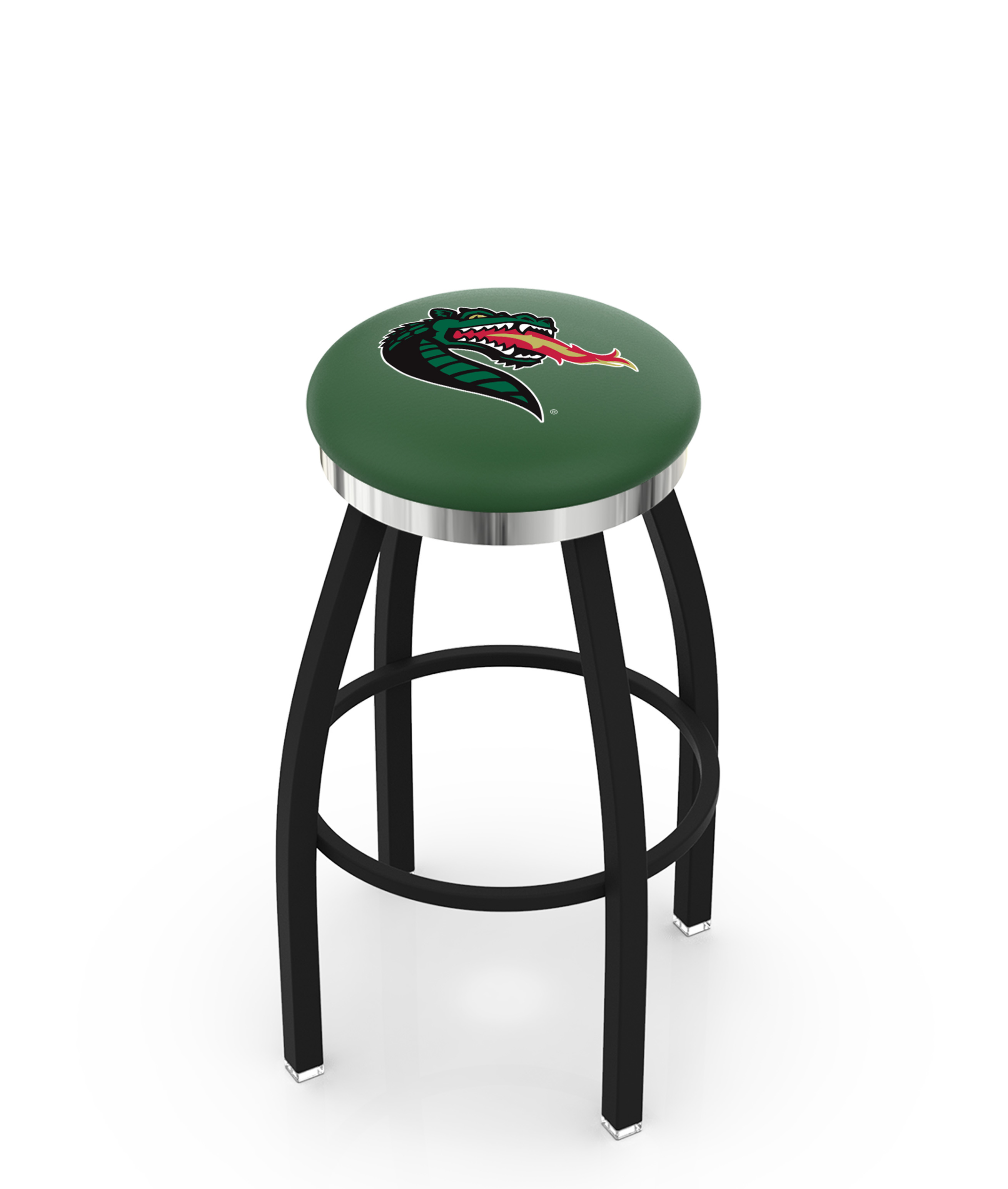  L8B2C UAB 25" Swivel Counter Stool with a Black Wrinkle and Chrome Finish  