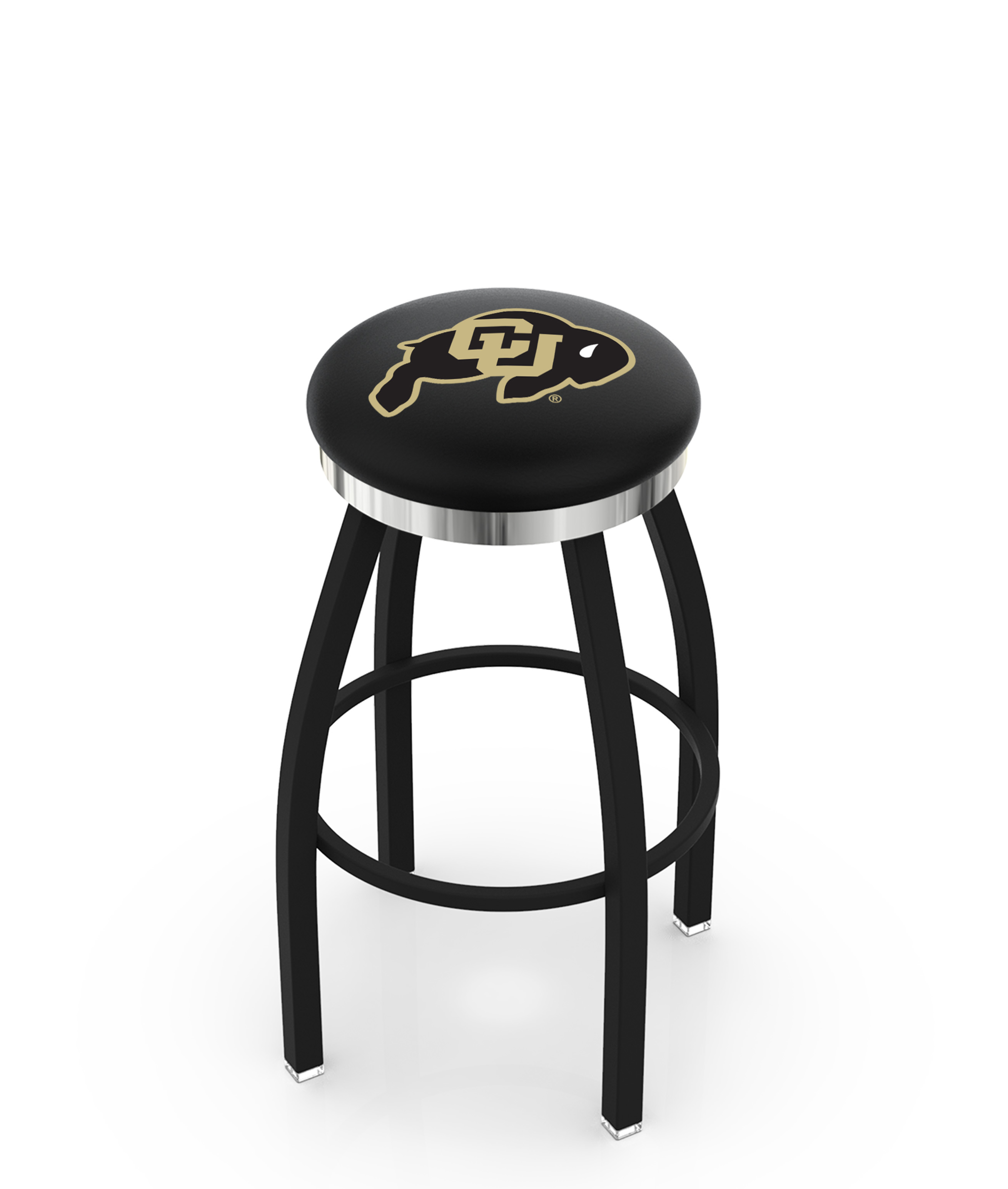  L8B2C Colorado 36" Swivel Bar Stool with a Black Wrinkle and Chrome Finish  