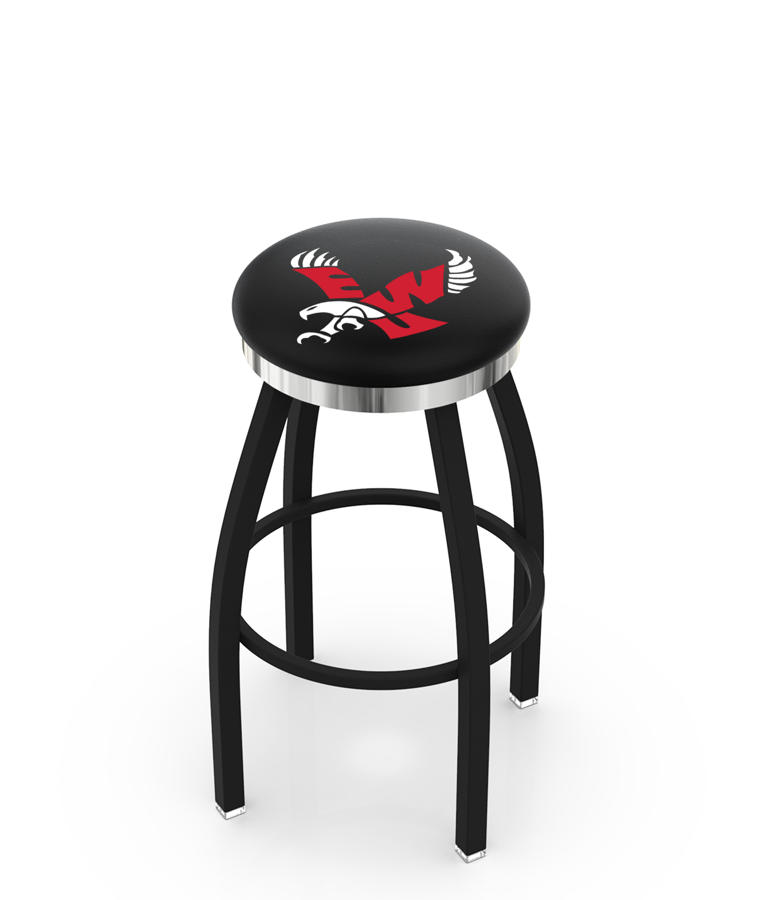  L8B2C Eastern Washington 36" Swivel Bar Stool with a Black Wrinkle and Chrome Finish  