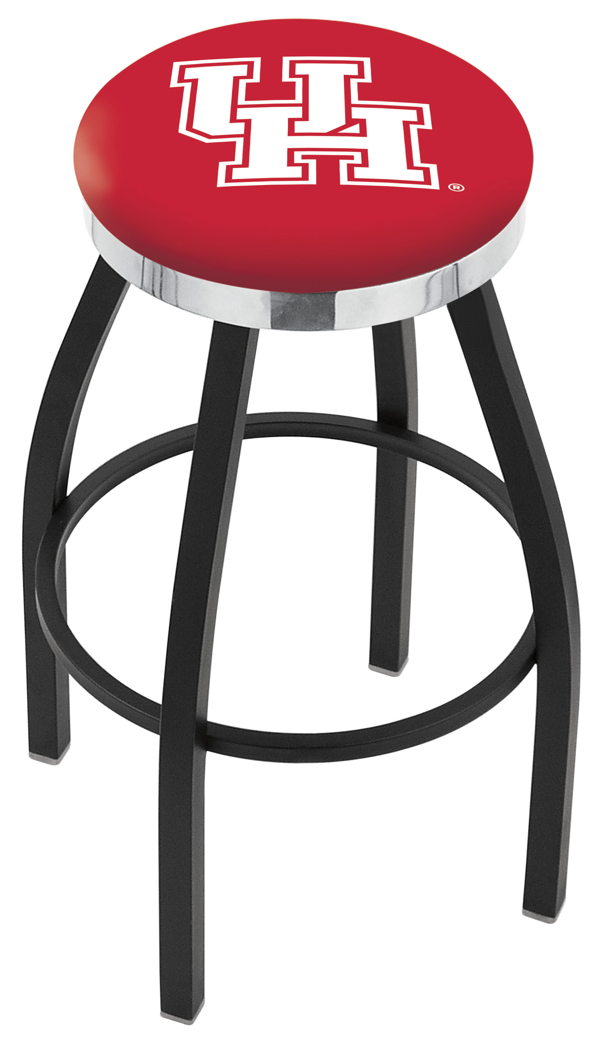  L8B2C Houston 36" Swivel Bar Stool with a Black Wrinkle and Chrome Finish  
