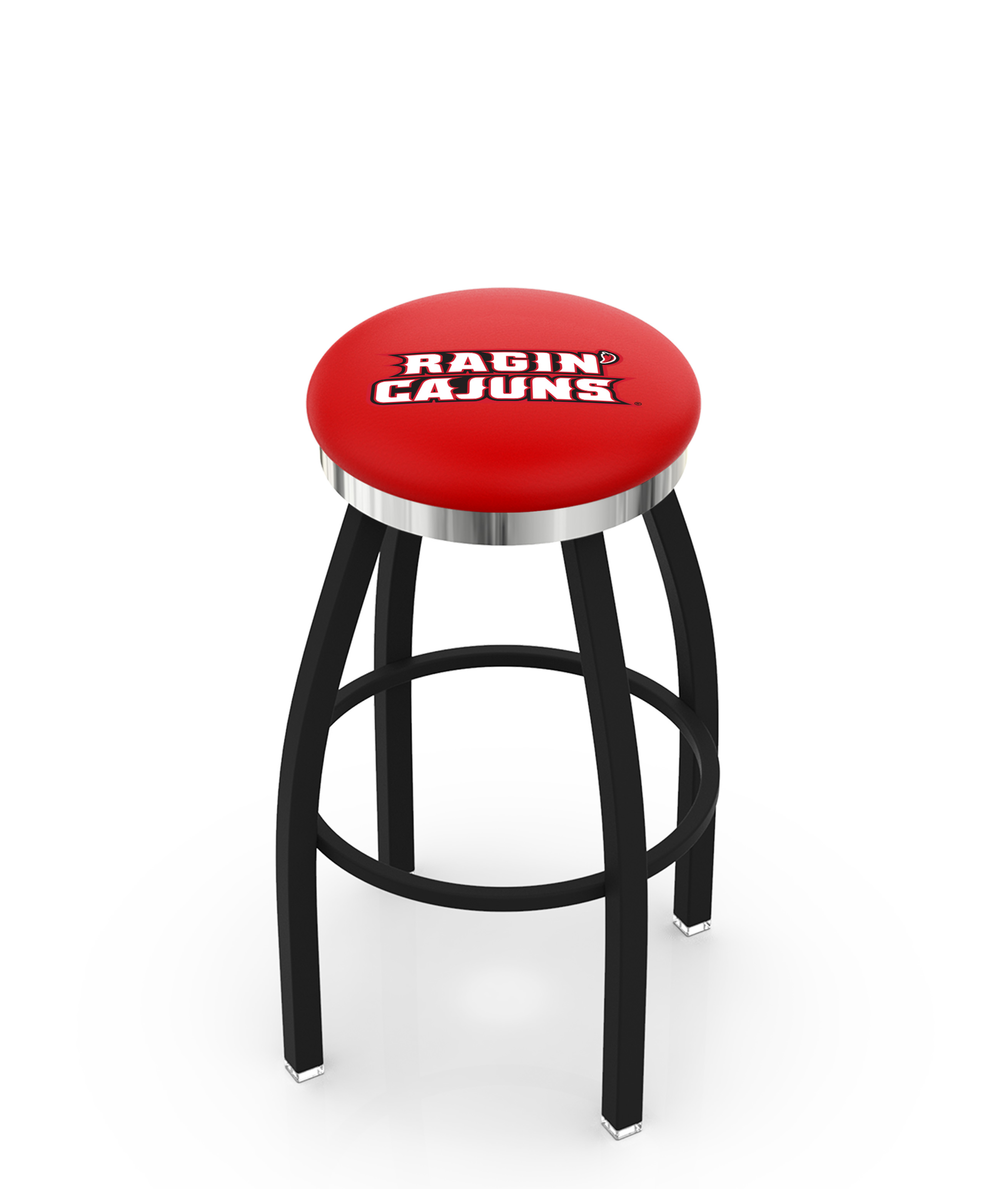  L8B2C Louisiana-Lafayette 36" Swivel Bar Stool with a Black Wrinkle and Chrome Finish  
