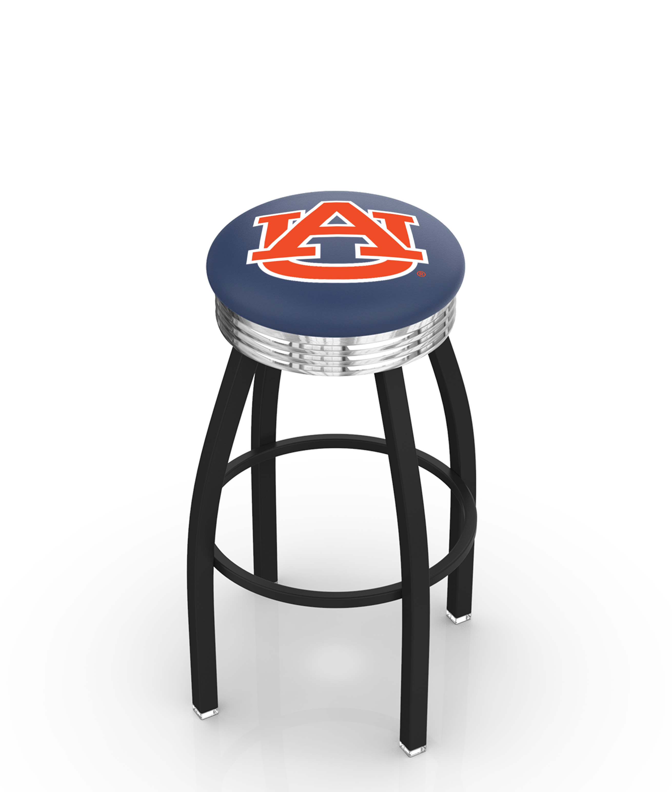  L8B3C Auburn 30" Swivel Bar Stool with a Black Wrinkle and Chrome Finish  