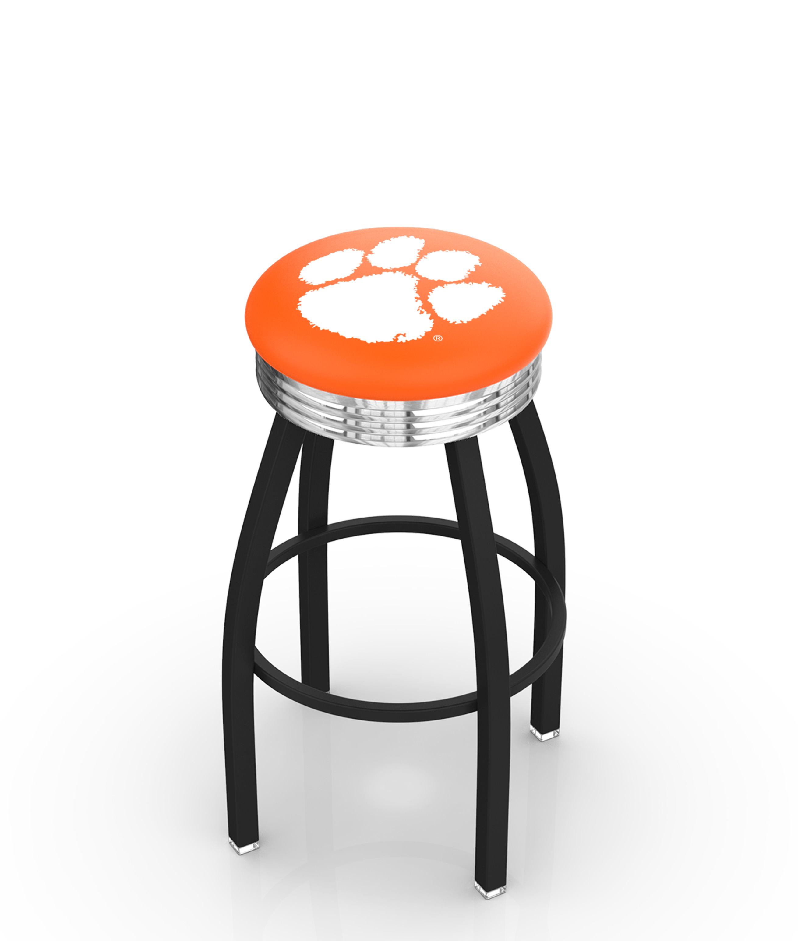  L8B3C Clemson 30" Swivel Bar Stool with a Black Wrinkle and Chrome Finish  