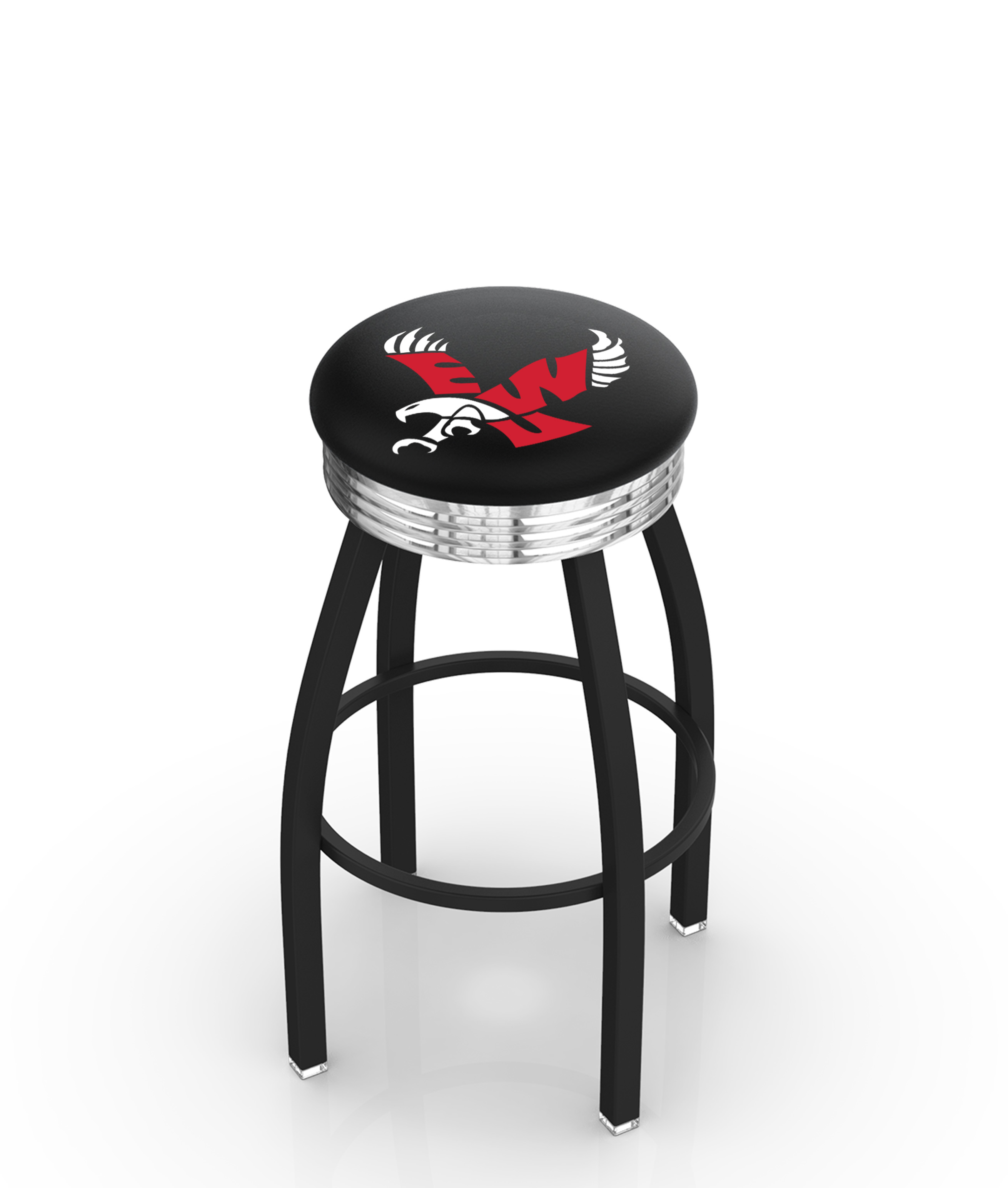  L8B3C Eastern Washington 30" Swivel Bar Stool with a Black Wrinkle and Chrome Finish  