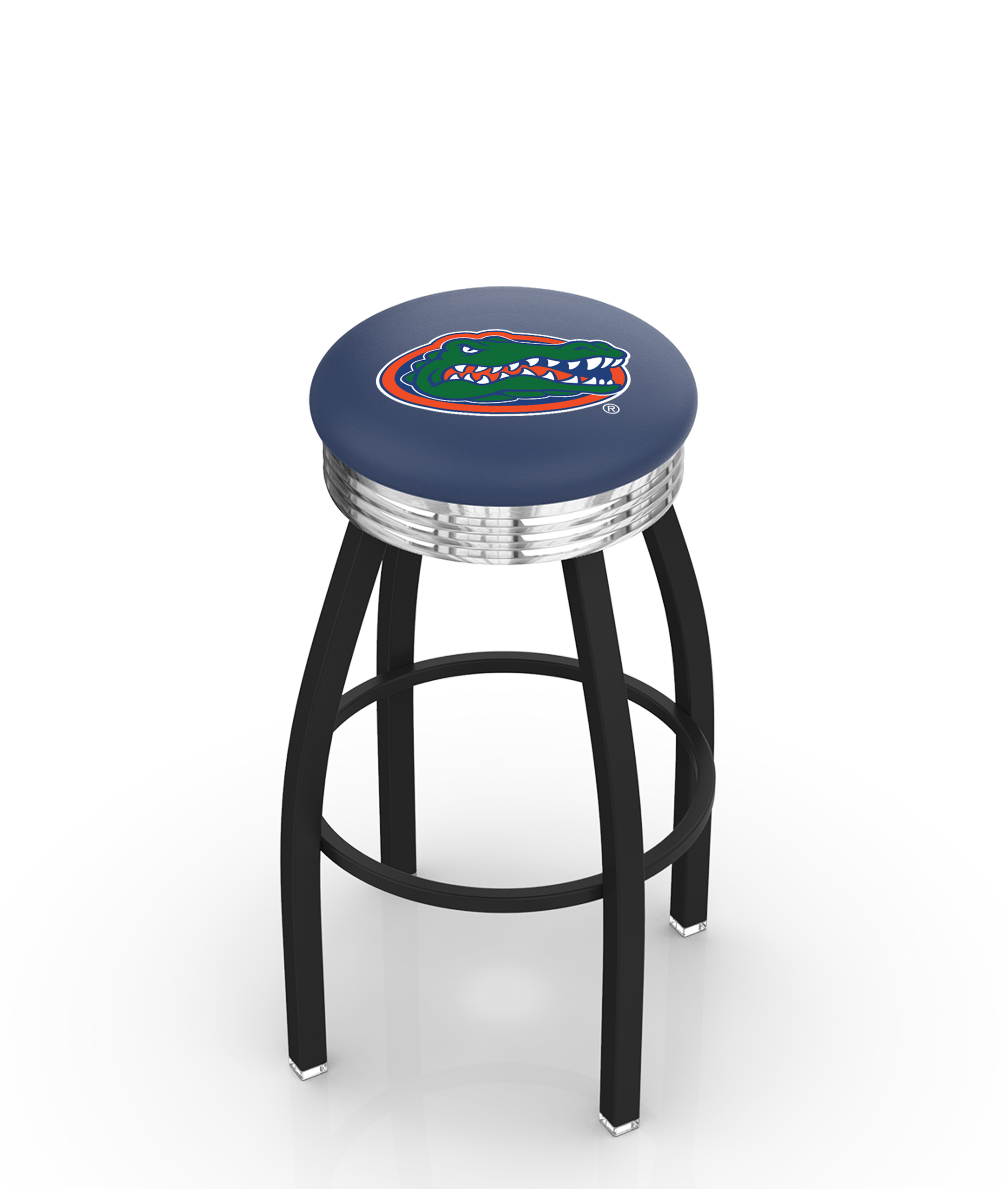 L8B3C Florida 30" Swivel Bar Stool with a Black Wrinkle and Chrome Finish  