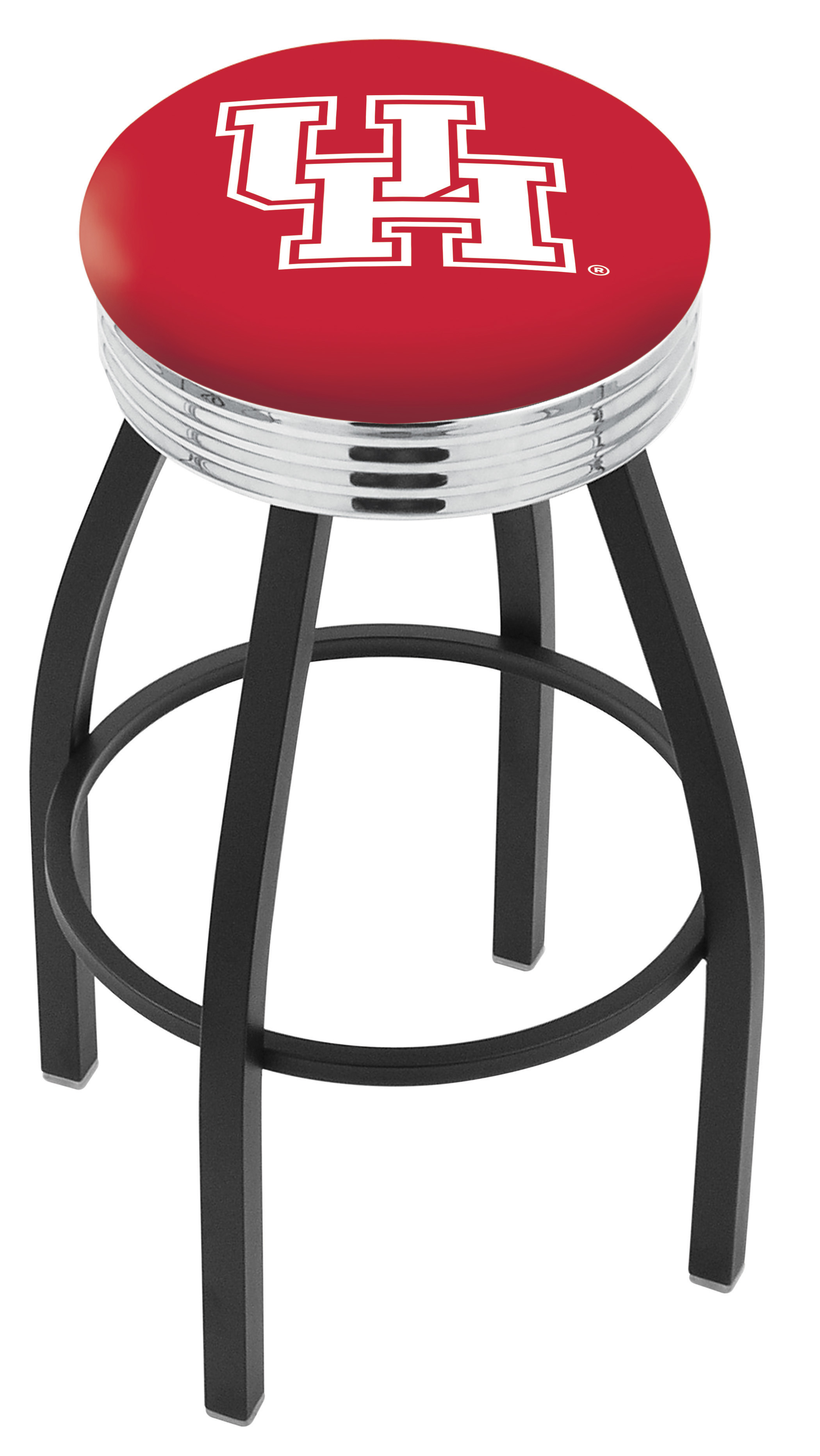  L8B3C Houston 30" Swivel Bar Stool with a Black Wrinkle and Chrome Finish  
