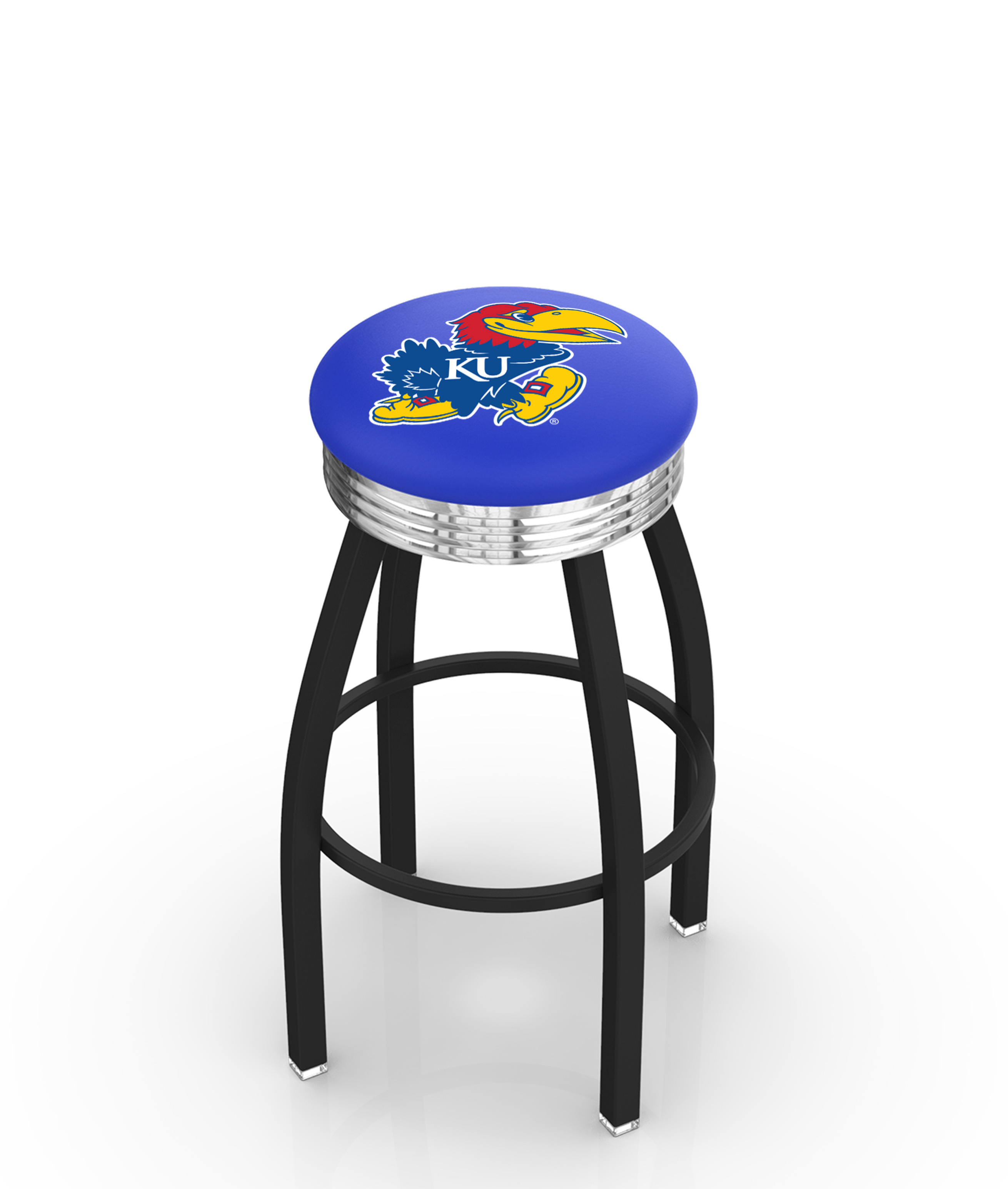  L8B3C Kansas 30" Swivel Bar Stool with a Black Wrinkle and Chrome Finish  