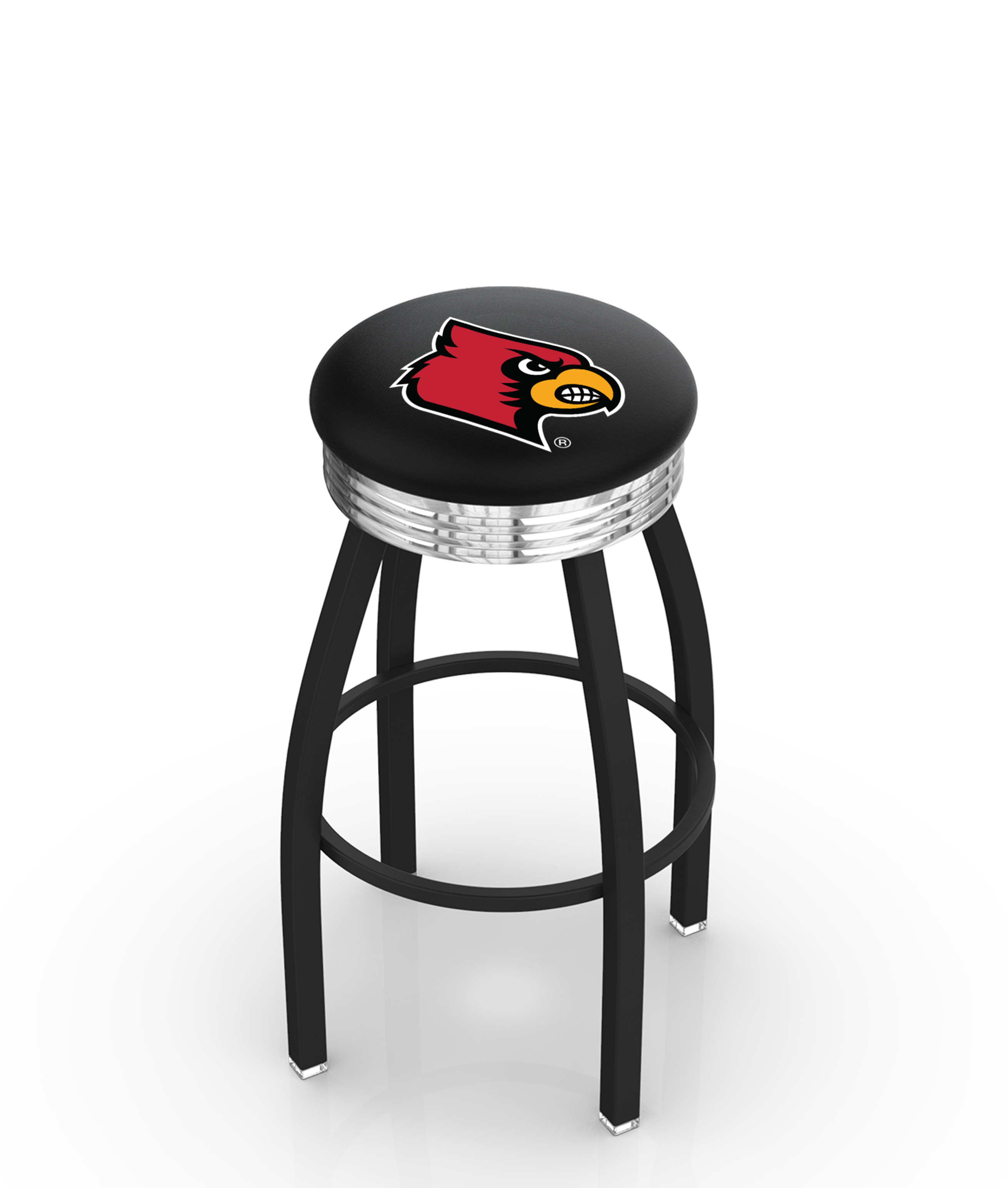 L8B3C Louisville 30" Swivel Bar Stool with a Black Wrinkle and Chrome Finish  