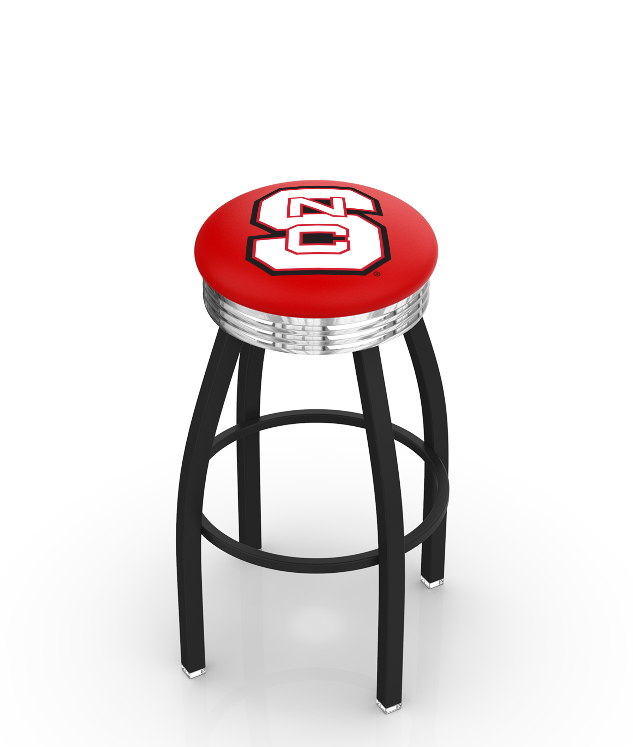  L8B3C North Carolina State 30" Swivel Bar Stool with a Black Wrinkle and Chrome Finish  
