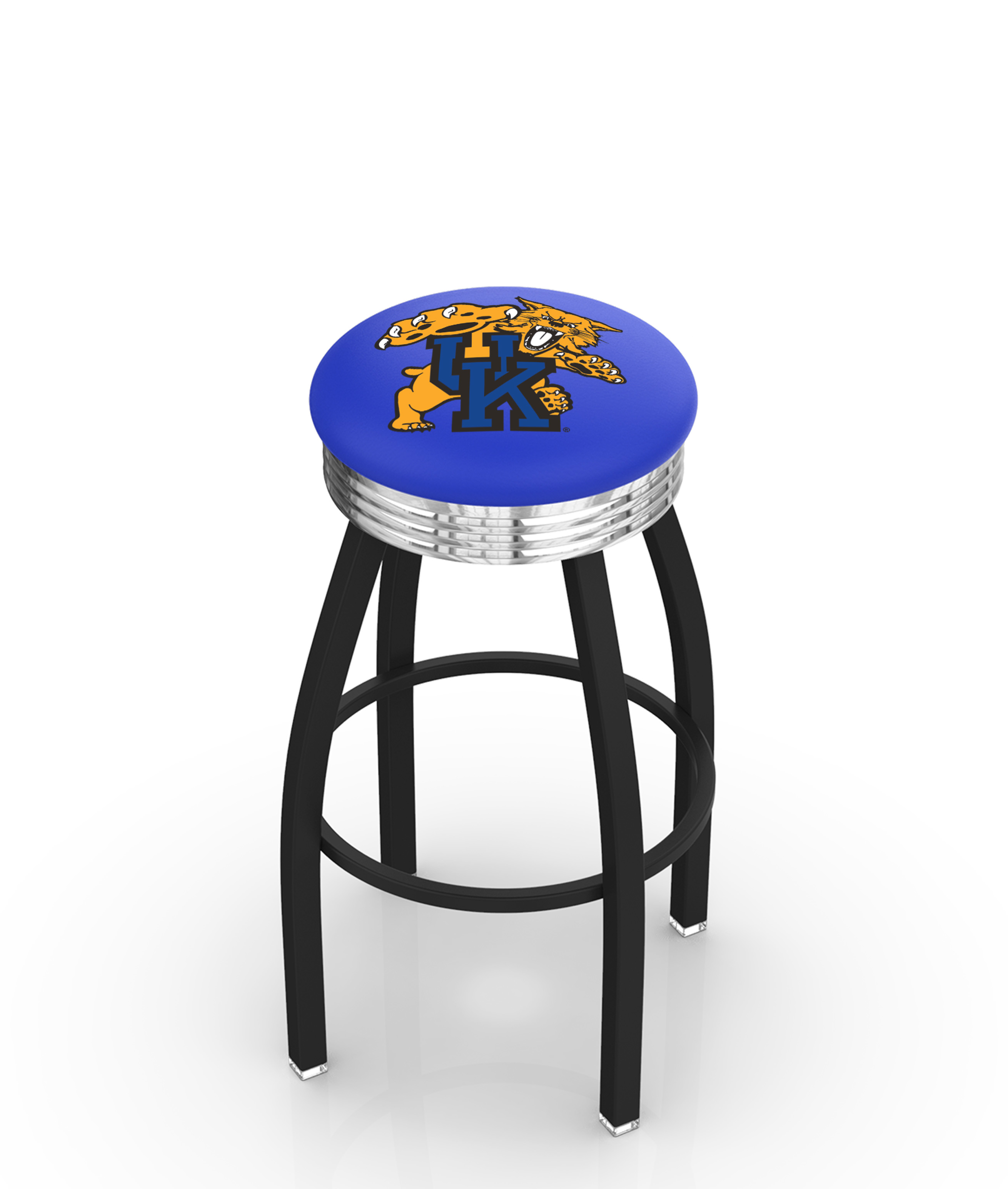  L8B3C Kentucky "Wildcat" 30" Swivel Bar Stool with a Black Wrinkle and Chrome Finish  