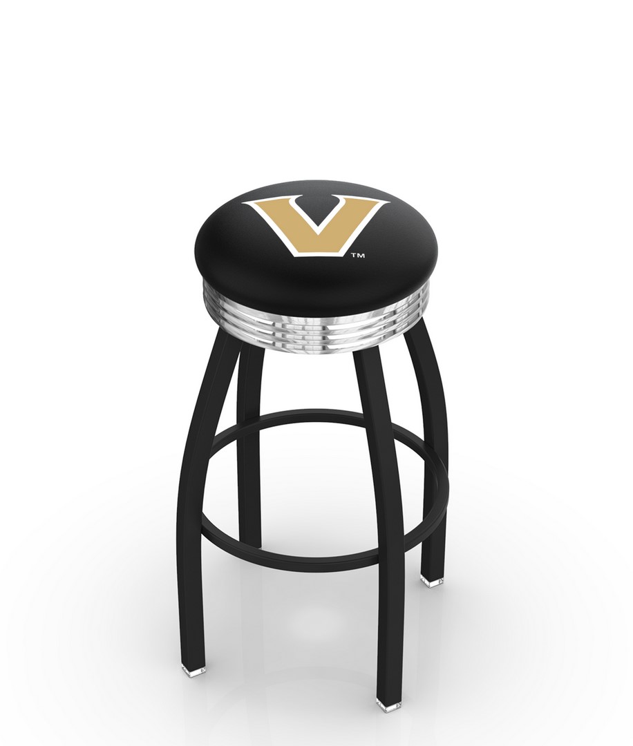  L8B3C Vanderbilt 30" Swivel Bar Stool with a Black Wrinkle and Chrome Finish  