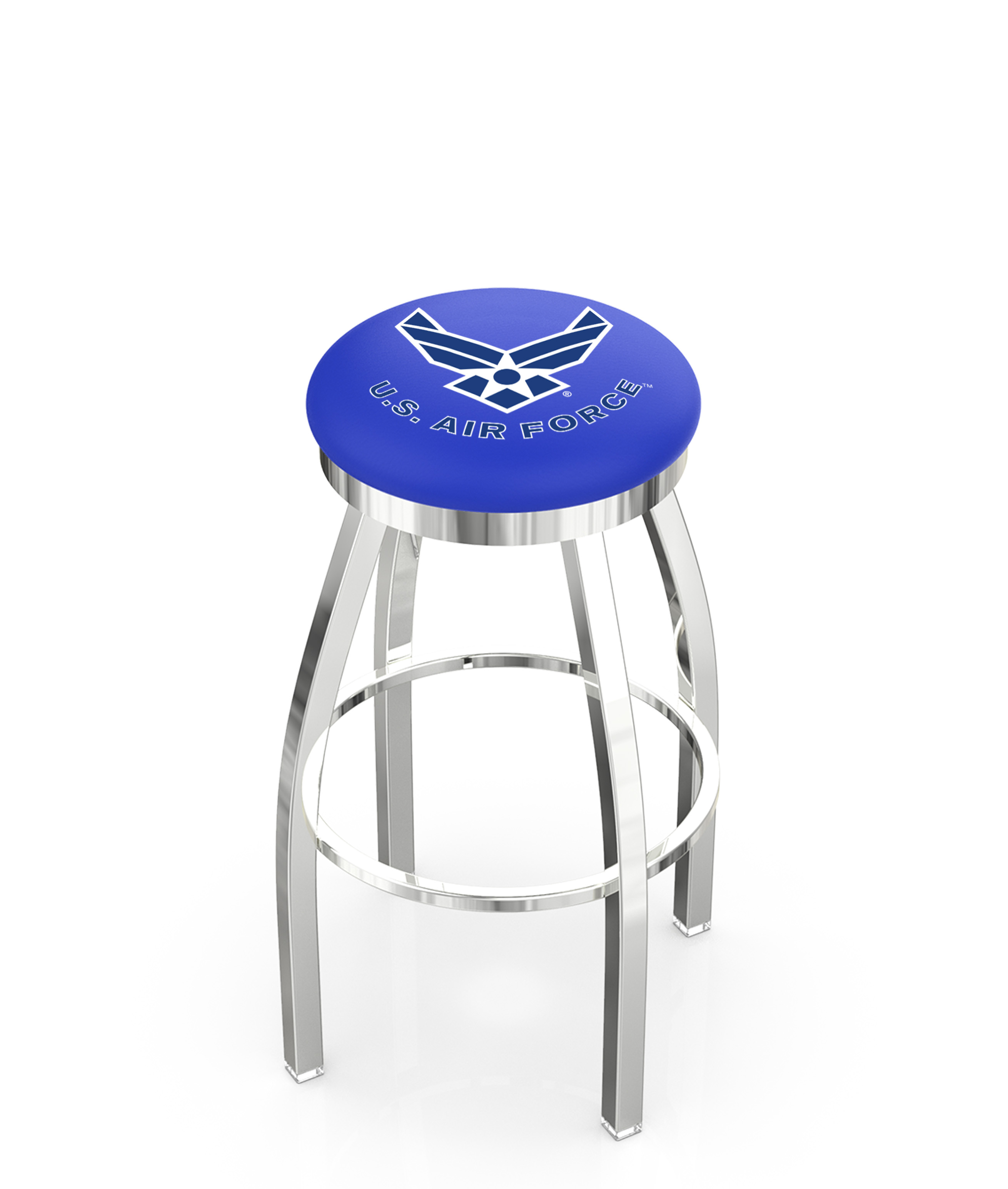  L8C2C U.S. Air Force 36" Swivel Bar Stool with Chrome Finish  