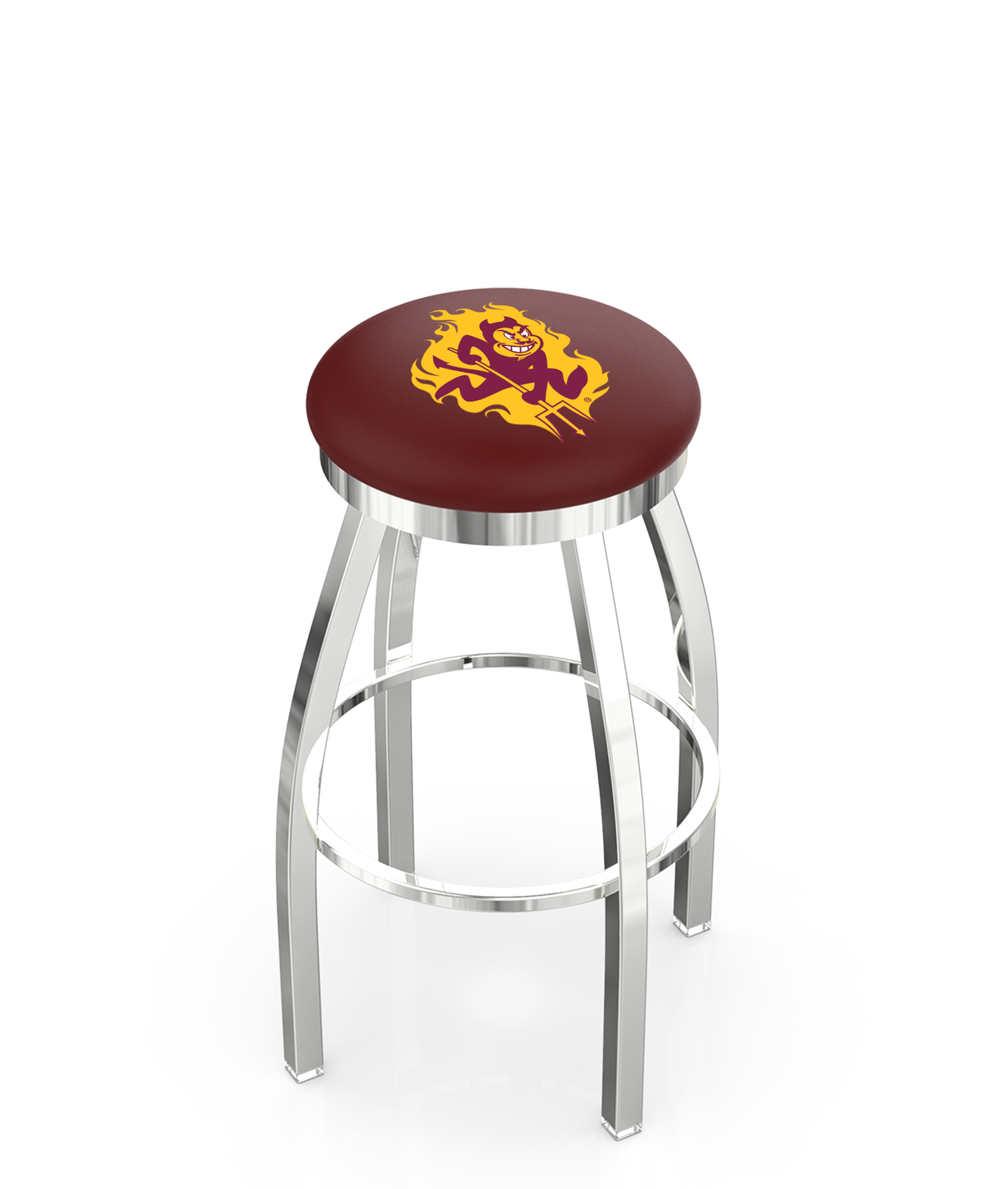  L8C2C Arizona State (Pitchfork) 36" Swivel Bar Stool with Chrome Finish  