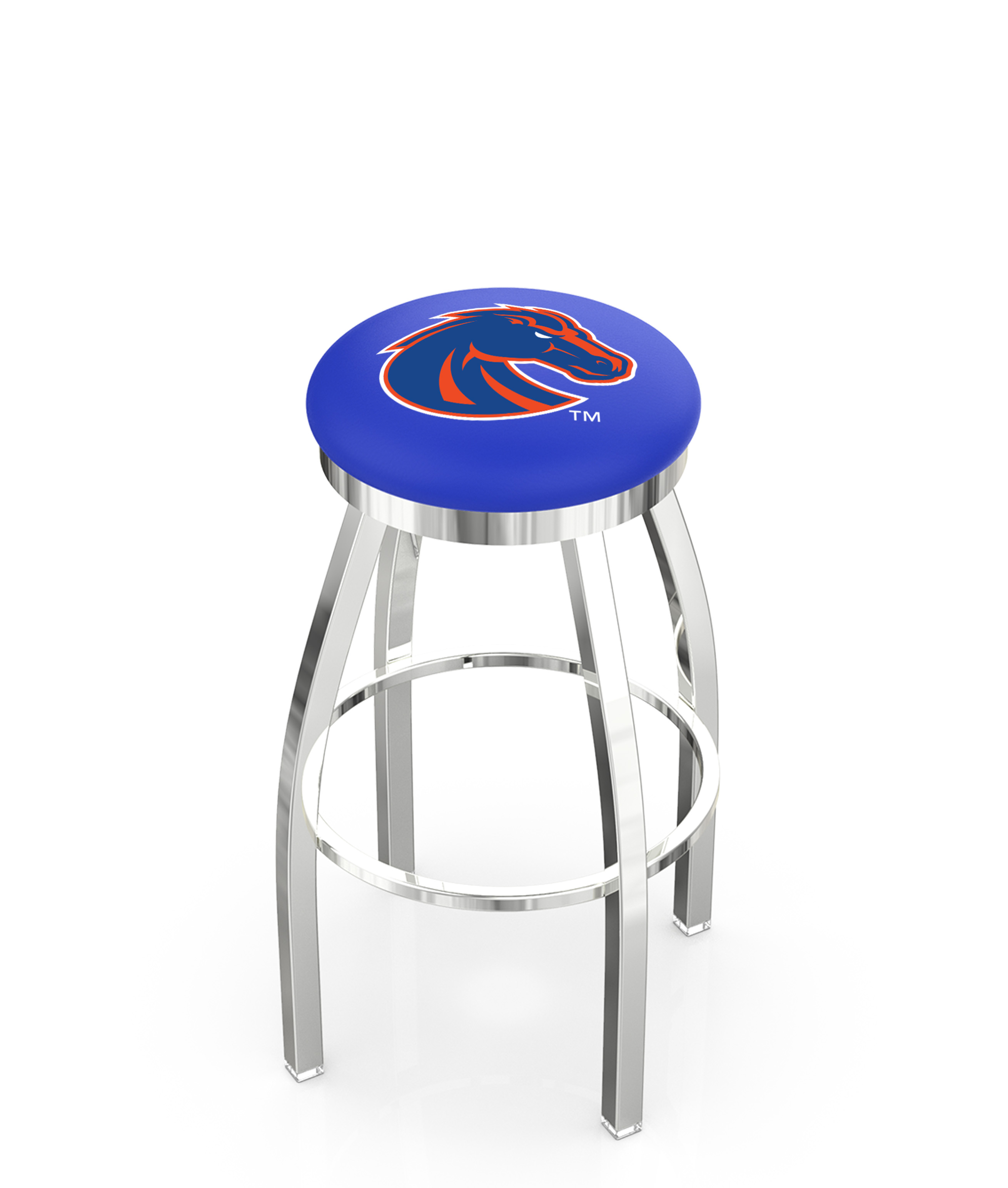  L8C2C Boise State 36" Swivel Bar Stool with Chrome Finish  