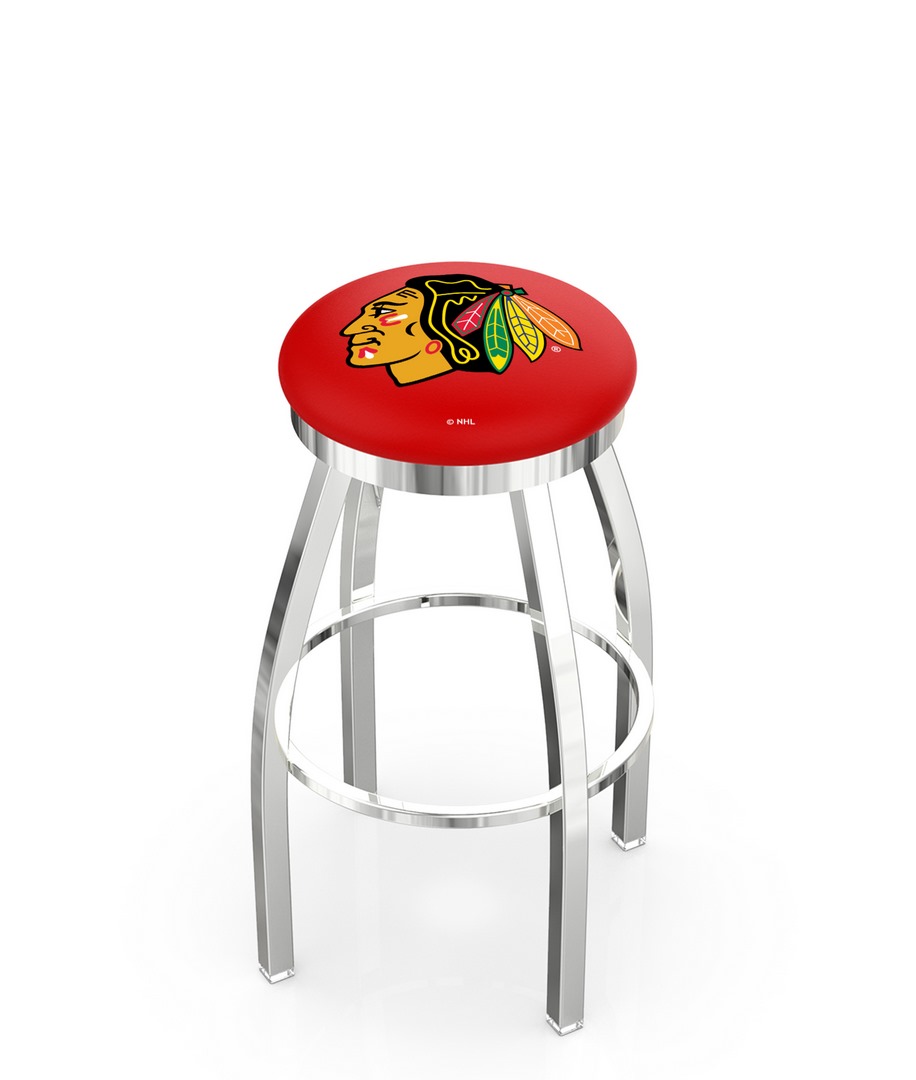  L8C2C Chicago Blackhawks 25" Swivel Counter Stool with Chrome Finish  