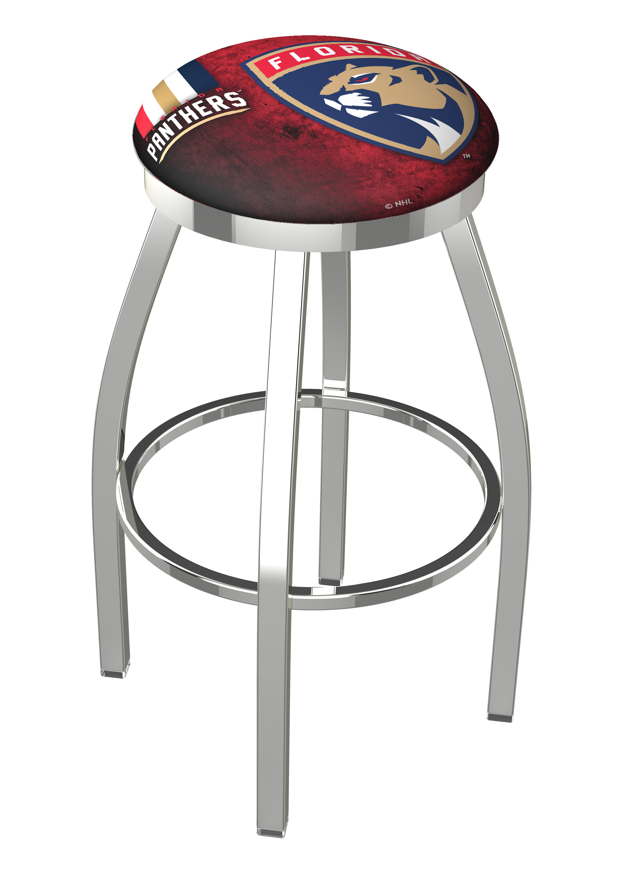 L8C2C Florida Panthers 25" Swivel Counter Stool with Chrome Finish  