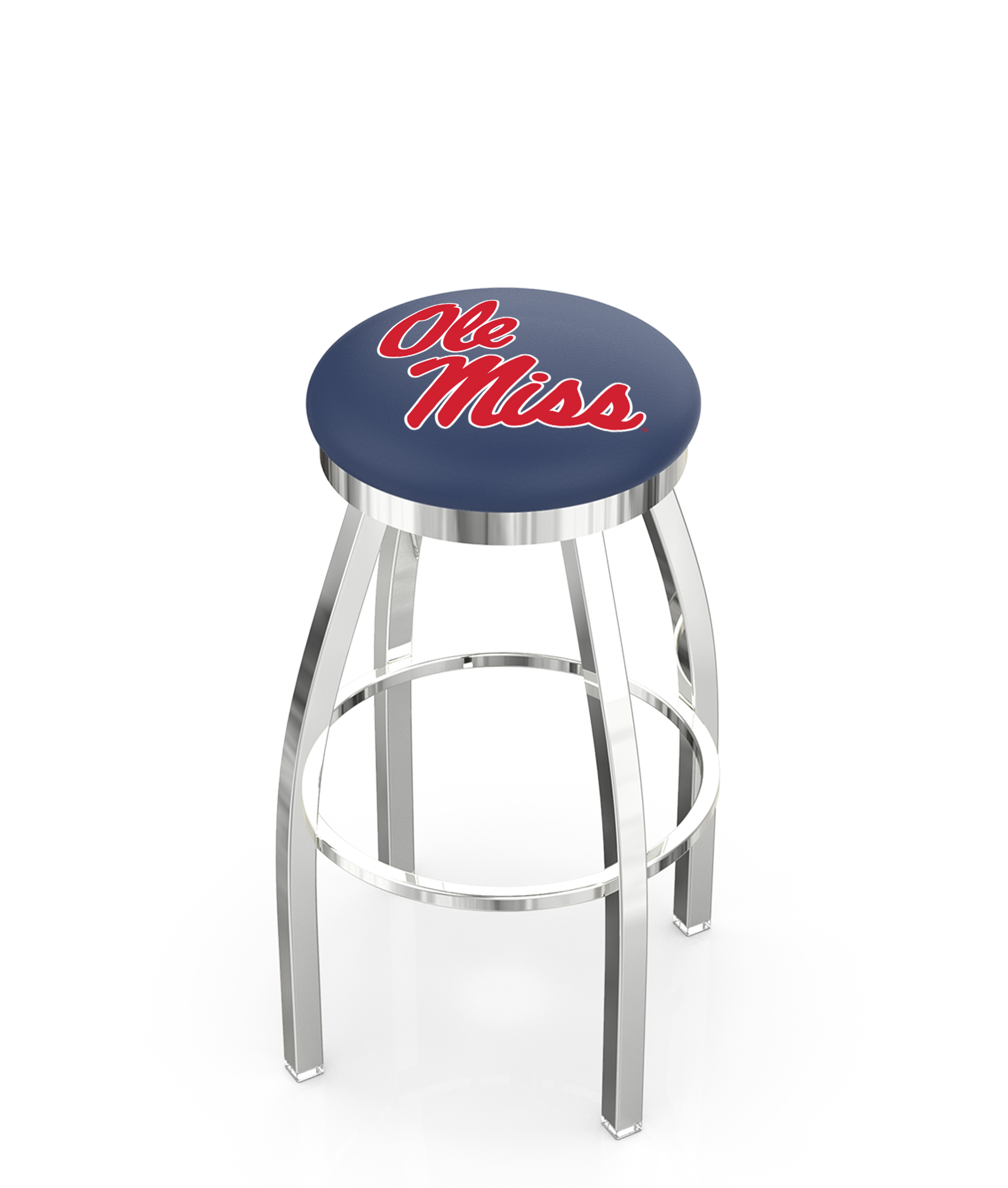  L8C2C Ole' Miss 30" Swivel Bar Stool with Chrome Finish  