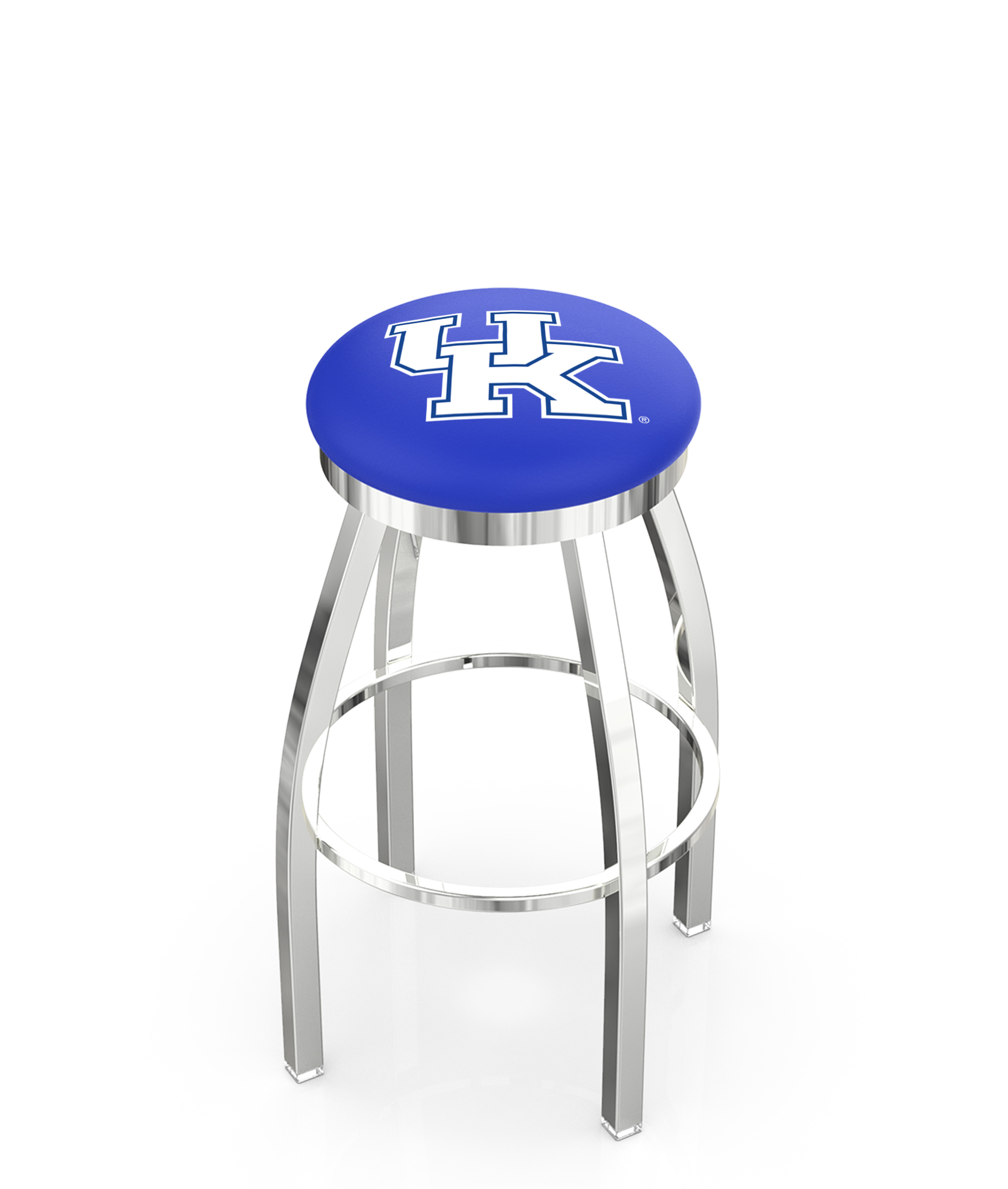  L8C2C Kentucky "UK" 25" Swivel Counter Stool with Chrome Finish  