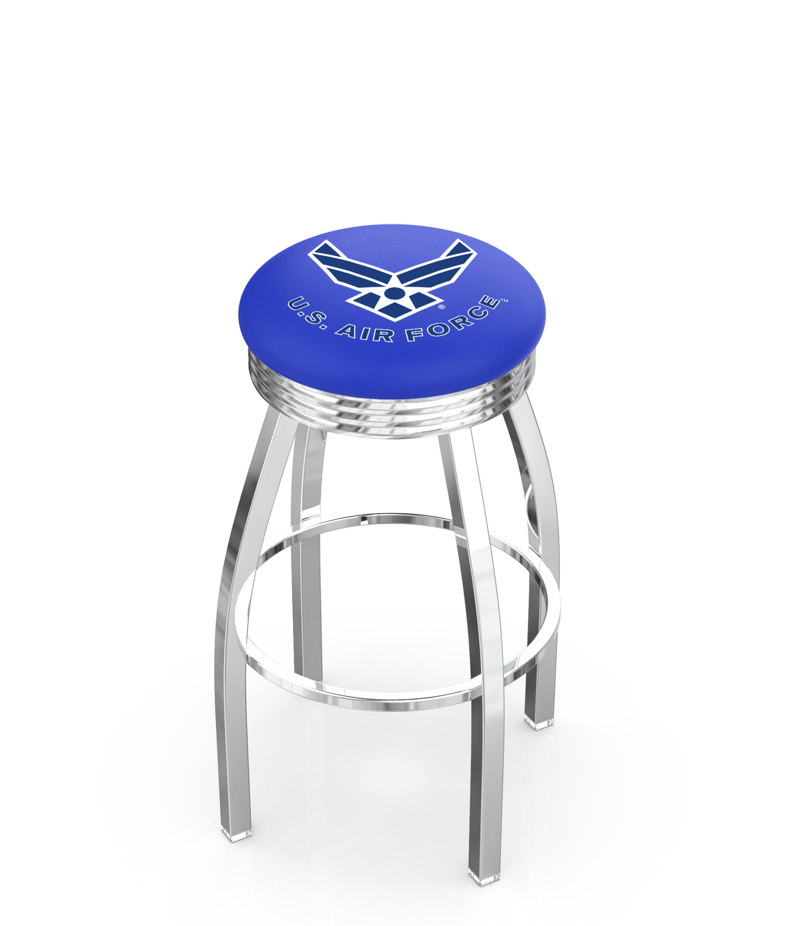  L8C3C U.S. Air Force 30" Swivel Bar Stool with Chrome Finish  