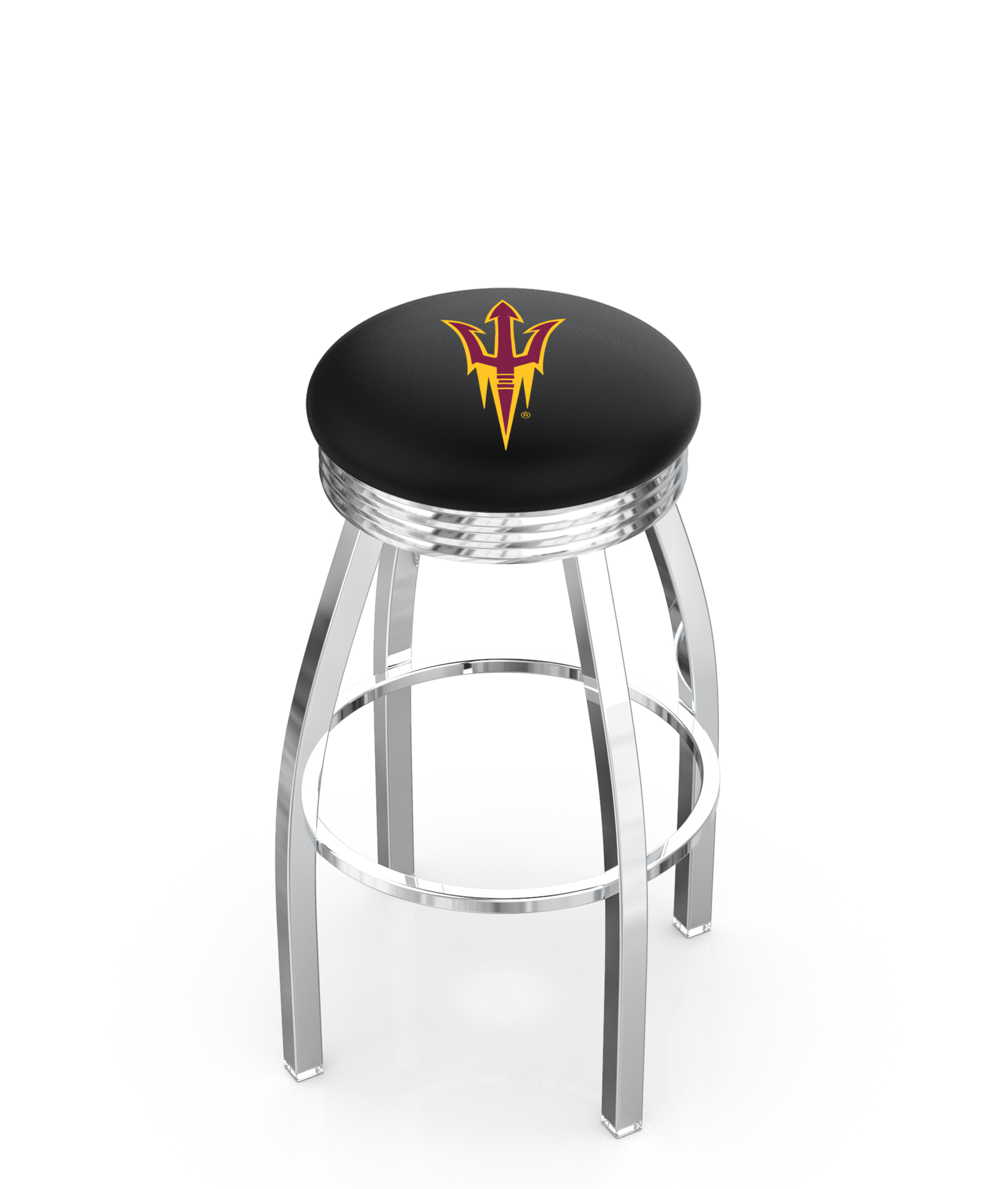  L8C3C Arizona State (Pitchfork) 30" Swivel Bar Stool with Chrome Finish  