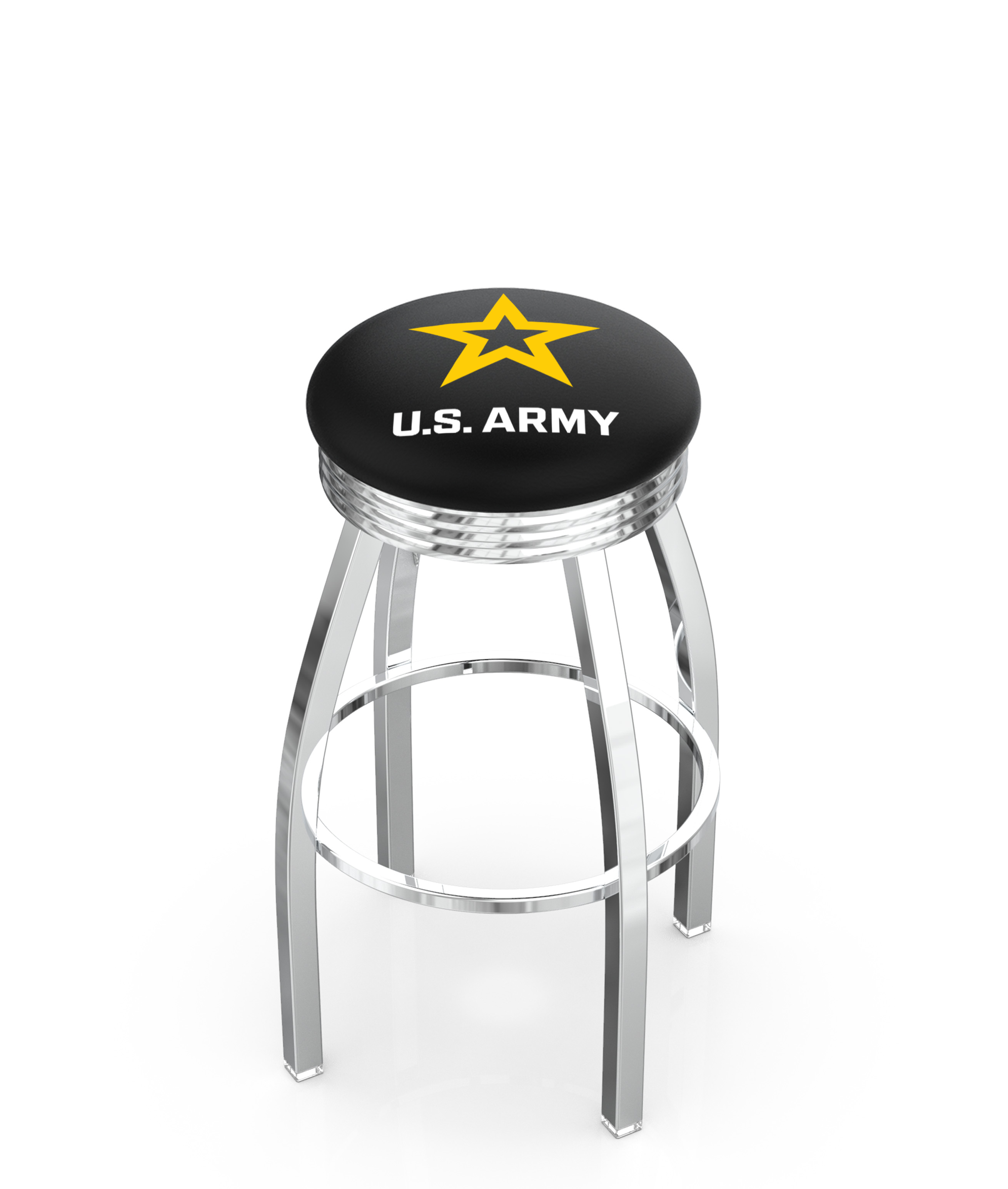  L8C3C U.S. Army 30" Swivel Bar Stool with Chrome Finish  