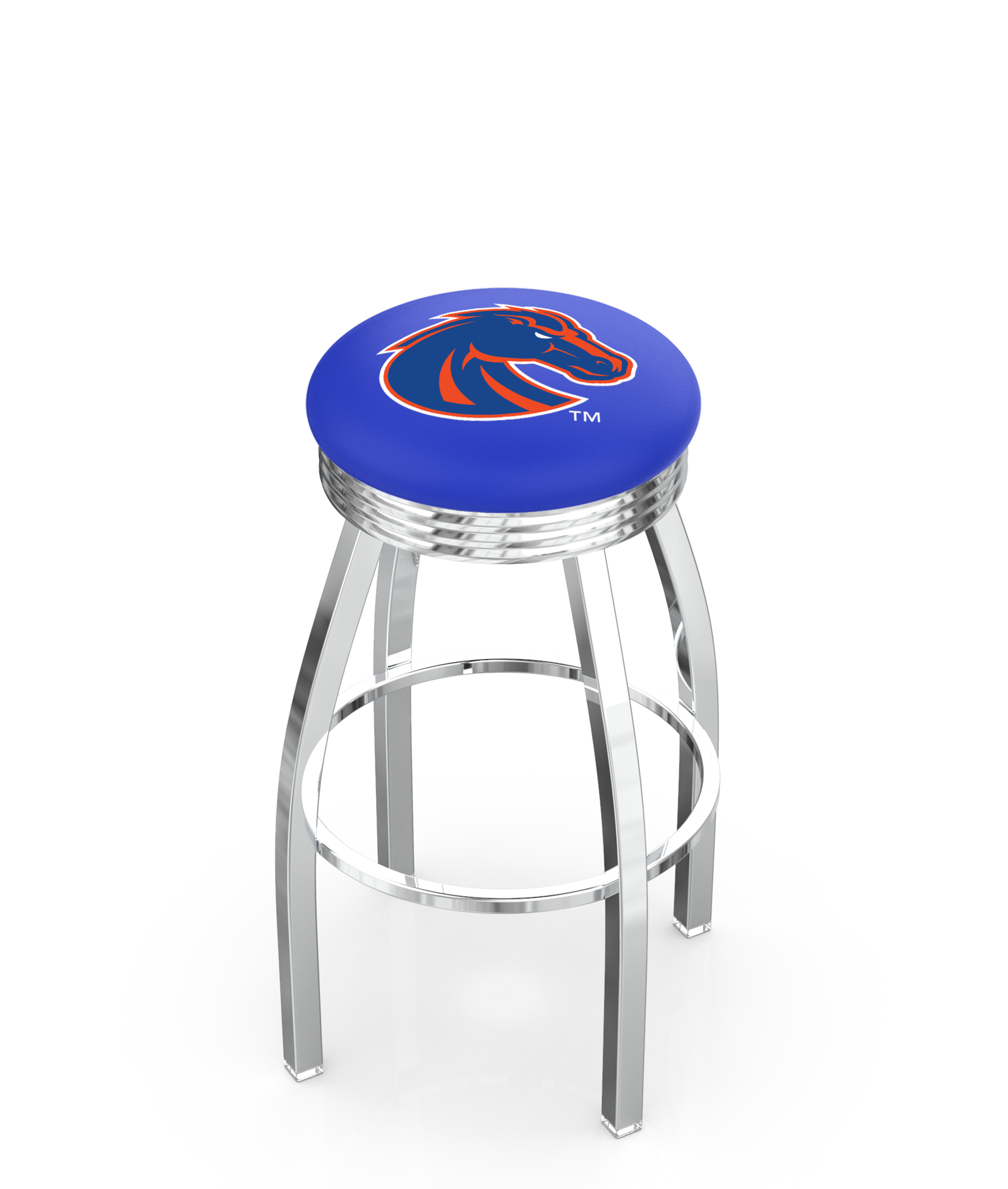  L8C3C Boise State 30" Swivel Bar Stool with Chrome Finish  