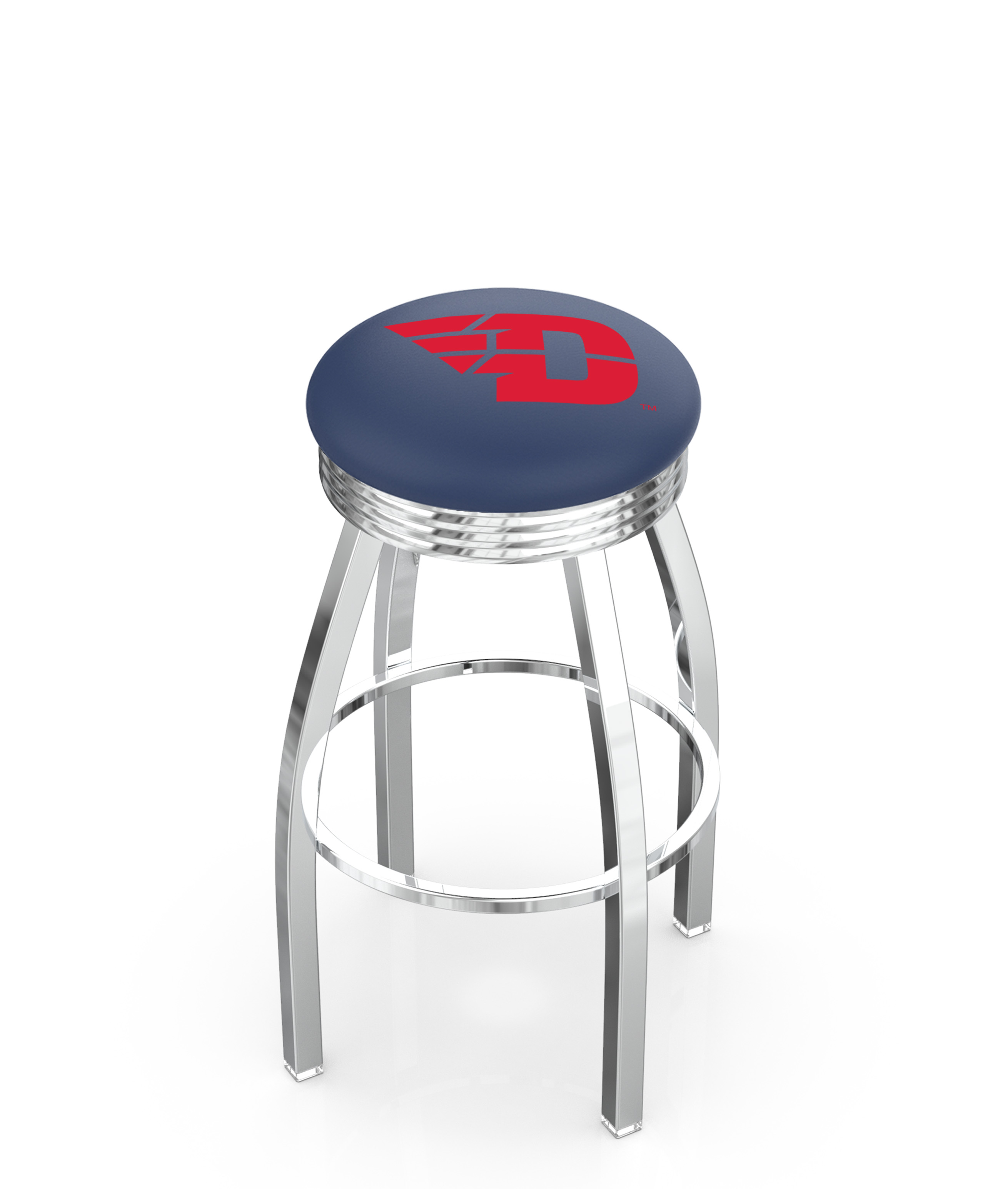 L8C3C University of Dayton 30" Swivel Bar Stool with Chrome Finish  