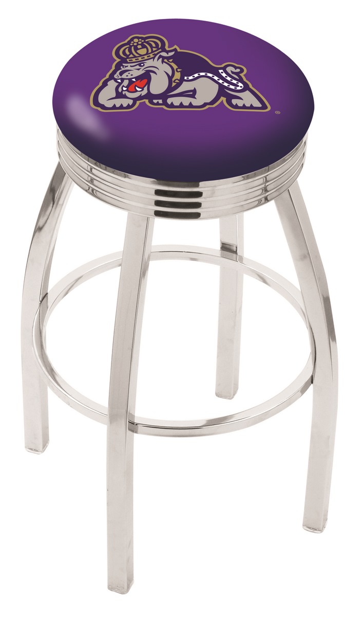  L8C3C James Madison 30" Swivel Bar Stool with Chrome Finish  