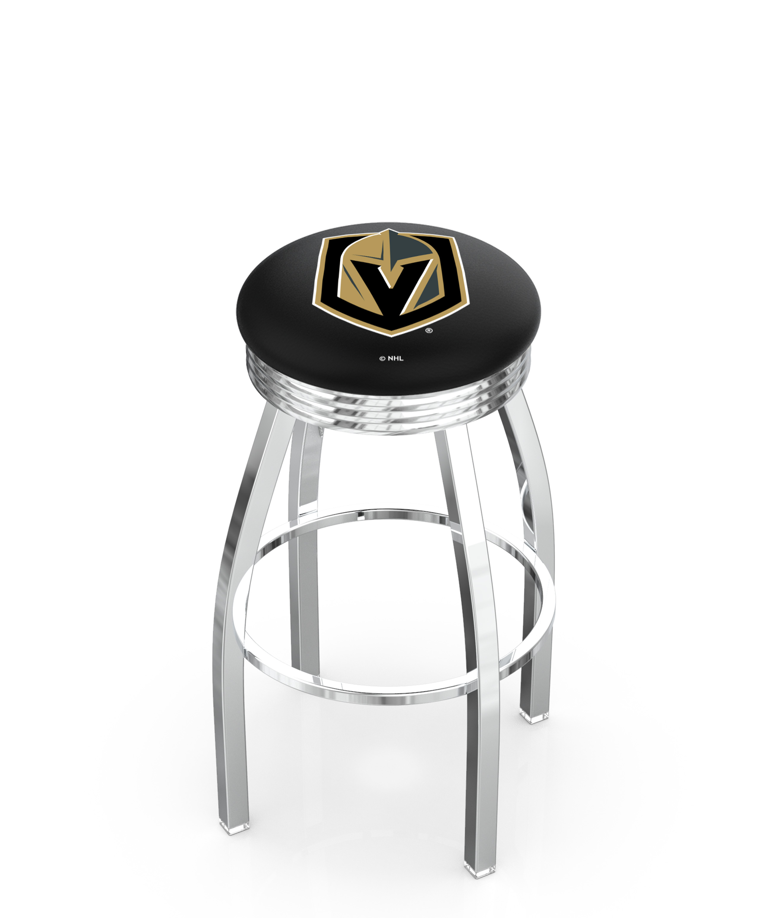  L8C3C Vegas Golden Knights 25" Swivel Counter Stool with Chrome Finish  