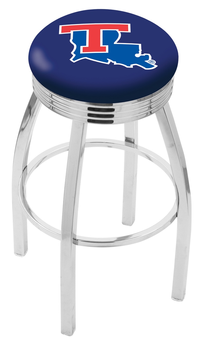  L8C3C Louisiana Tech 30" Swivel Bar Stool with Chrome Finish  