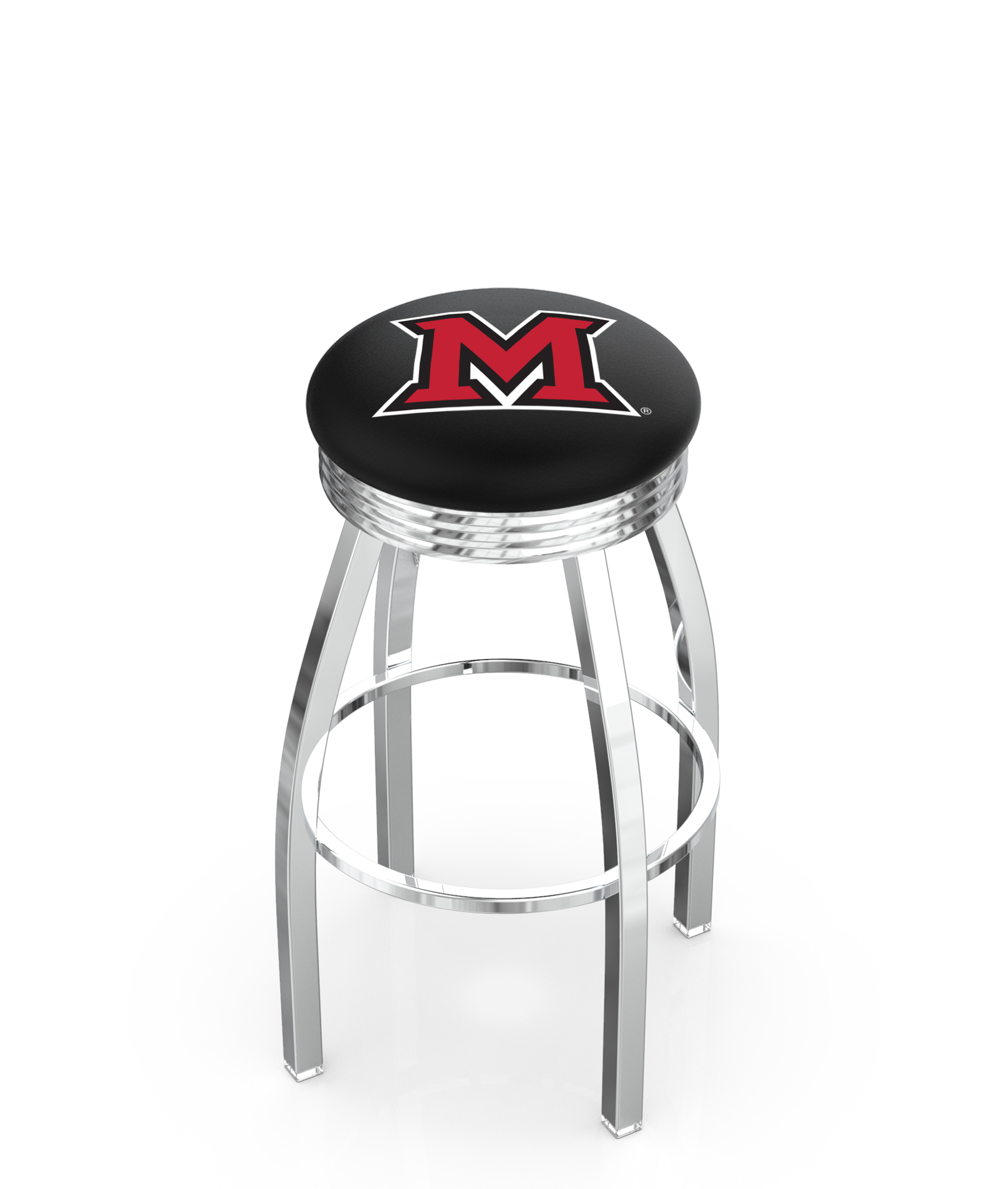  L8C3C Miami (OH) 30" Swivel Bar Stool with Chrome Finish  