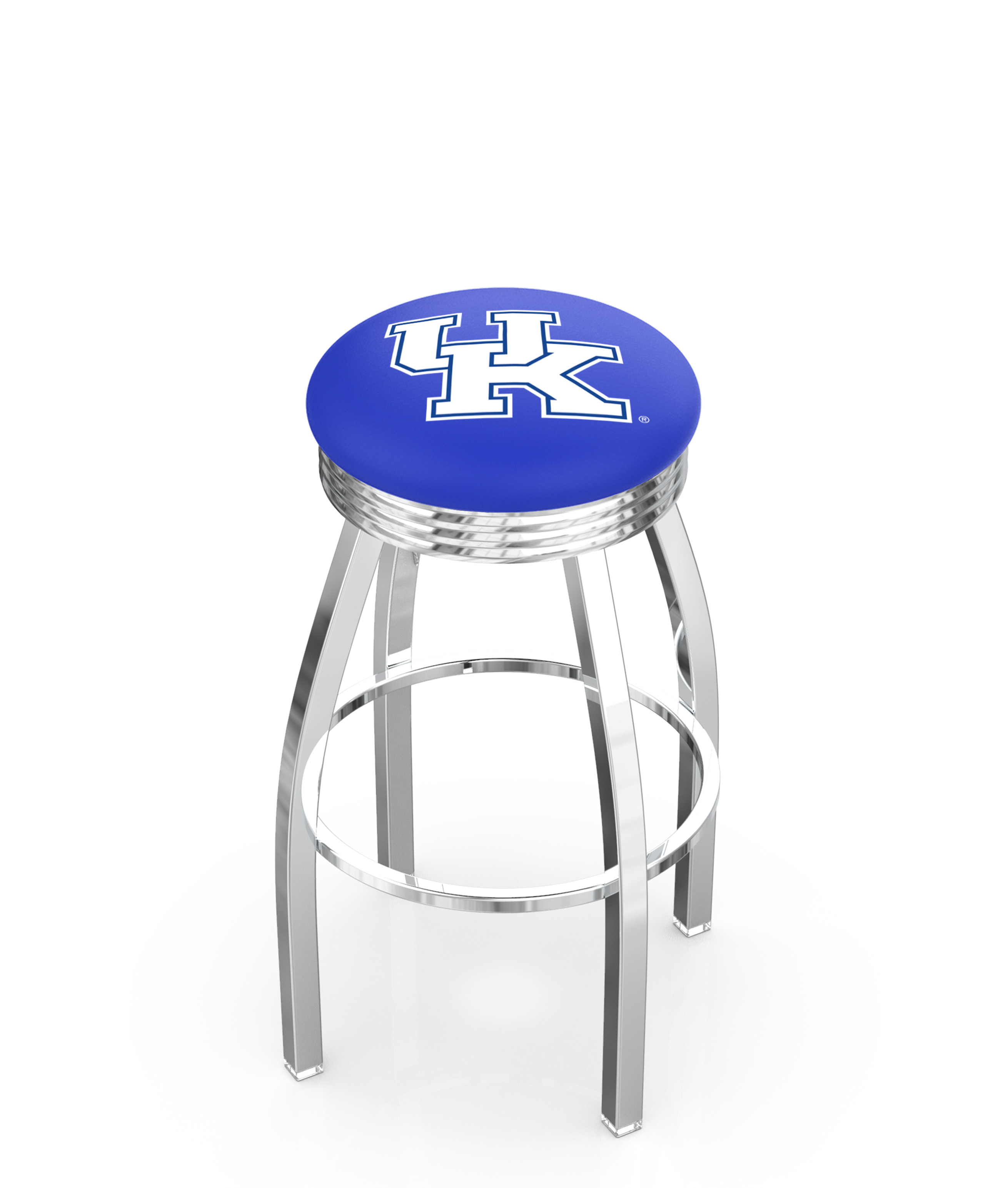  L8C3C Kentucky "UK" 30" Swivel Bar Stool with Chrome Finish  